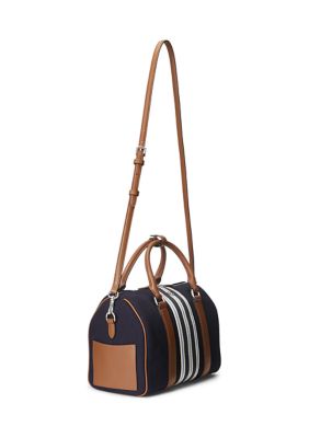 Lauren Ralph Lauren Striped Canvas Medium Kaden Satchel | belk