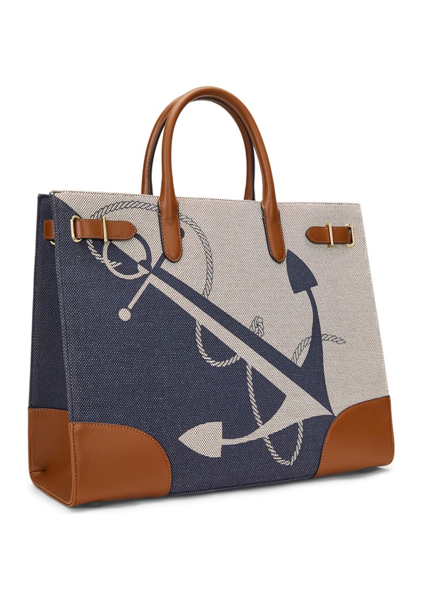Logo-Print Canvas Large Devyn Tote Bag
