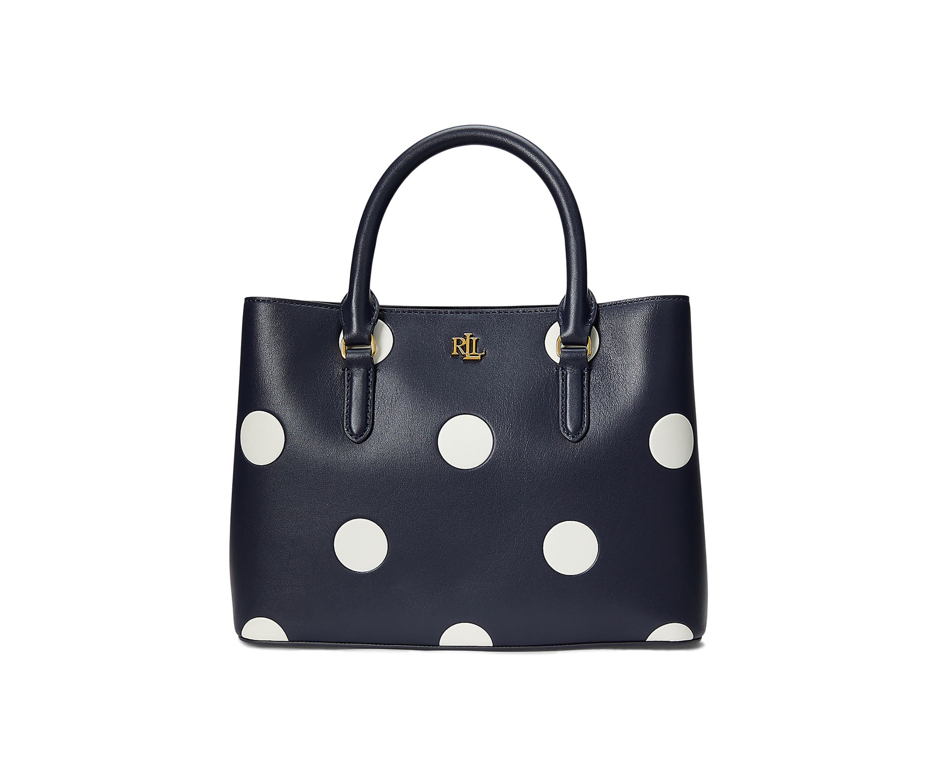 Polka-Dot Leather Small Marcy Satchel