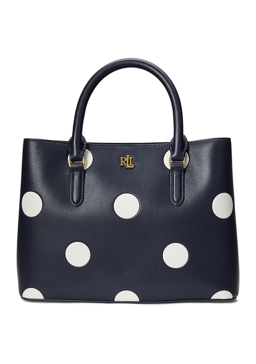 Polka-Dot Leather Small Marcy Satchel