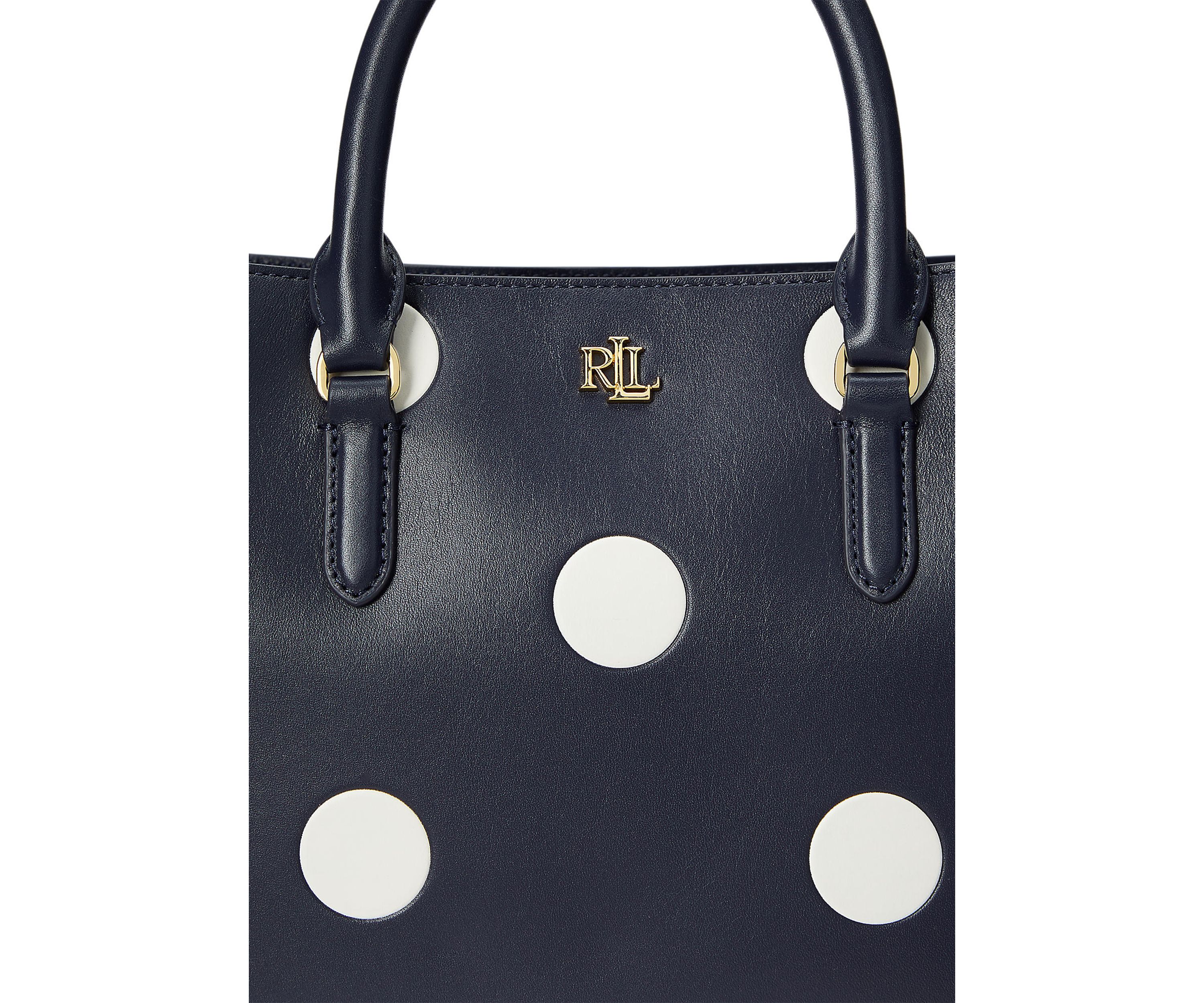 Polka-Dot Leather Small Marcy Satchel