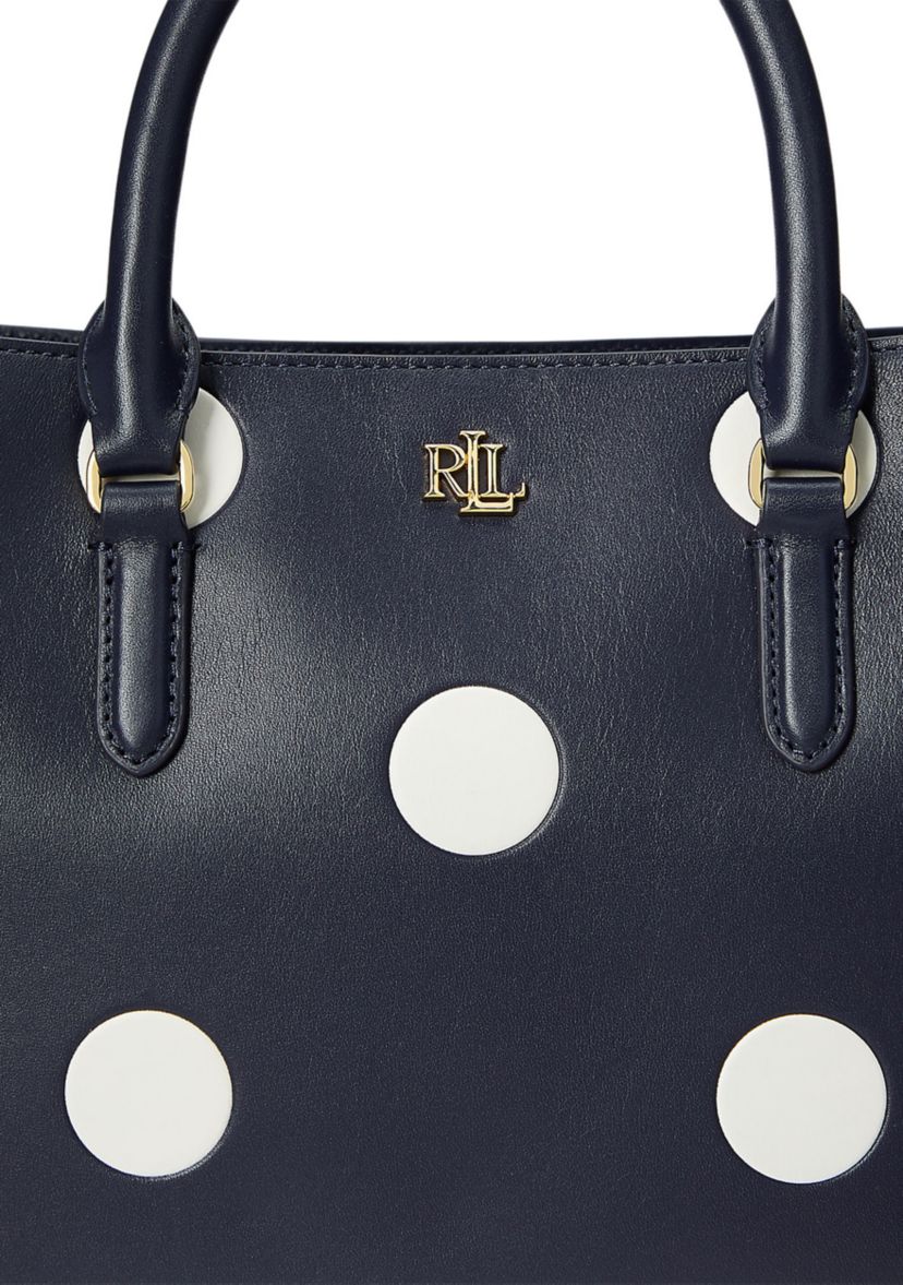 Polka-Dot Leather Small Marcy Satchel