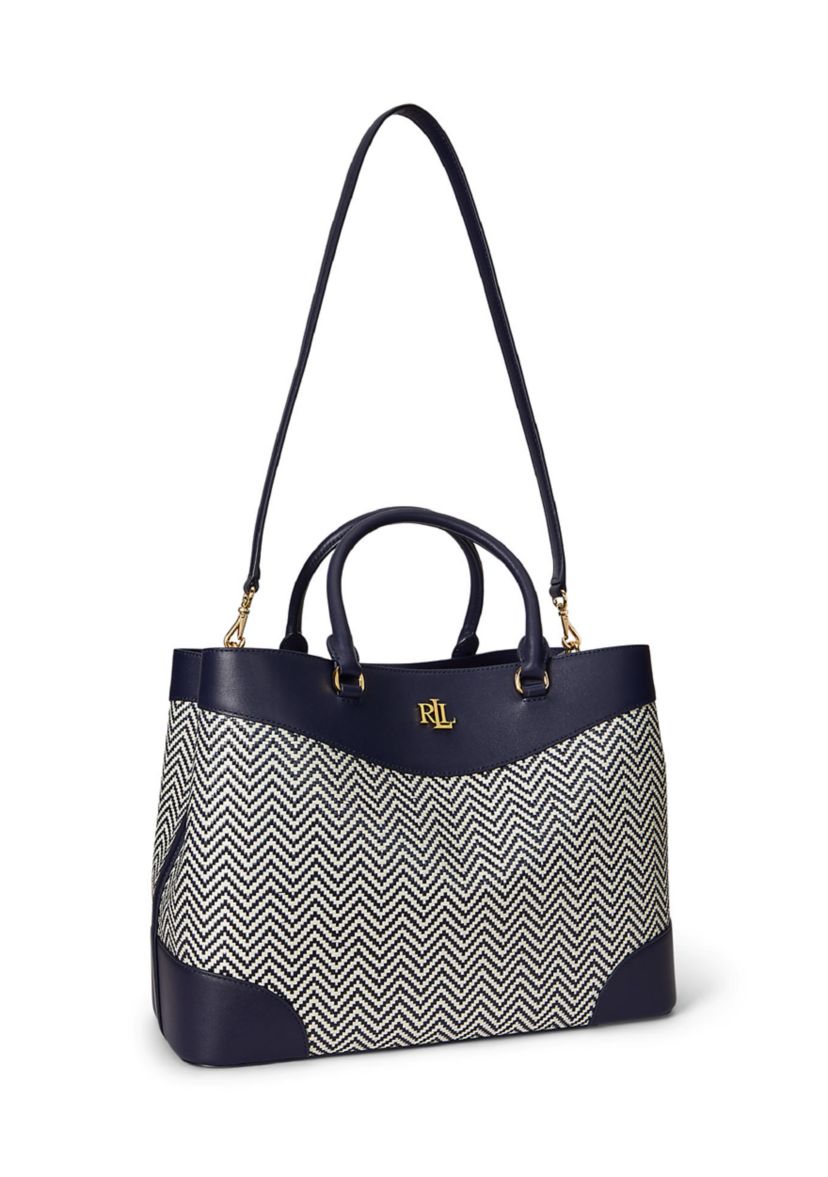 Houndstooth Woven Large Marcy Satchel