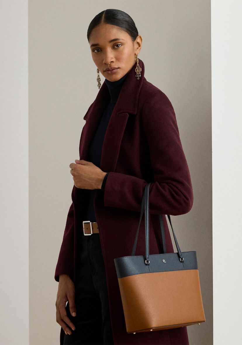 Striped Leather Medium Karly Tote Bag