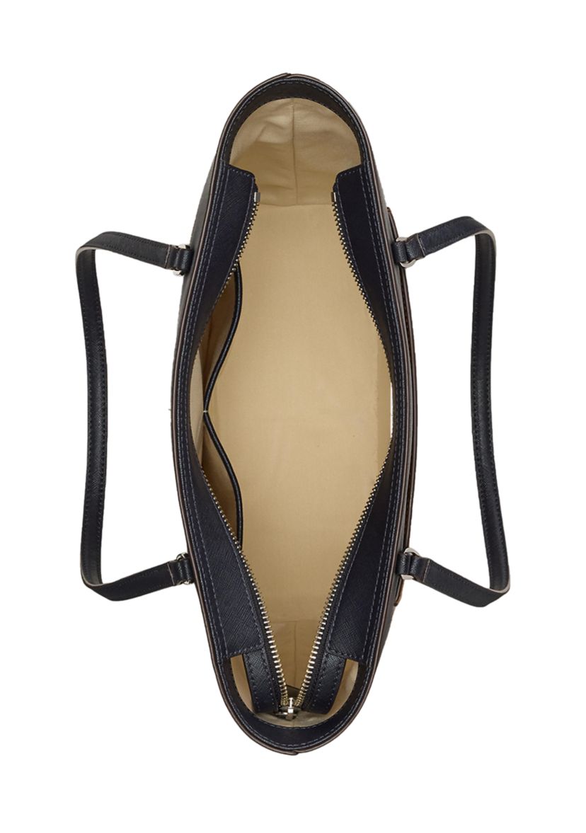 Striped Leather Medium Karly Tote Bag