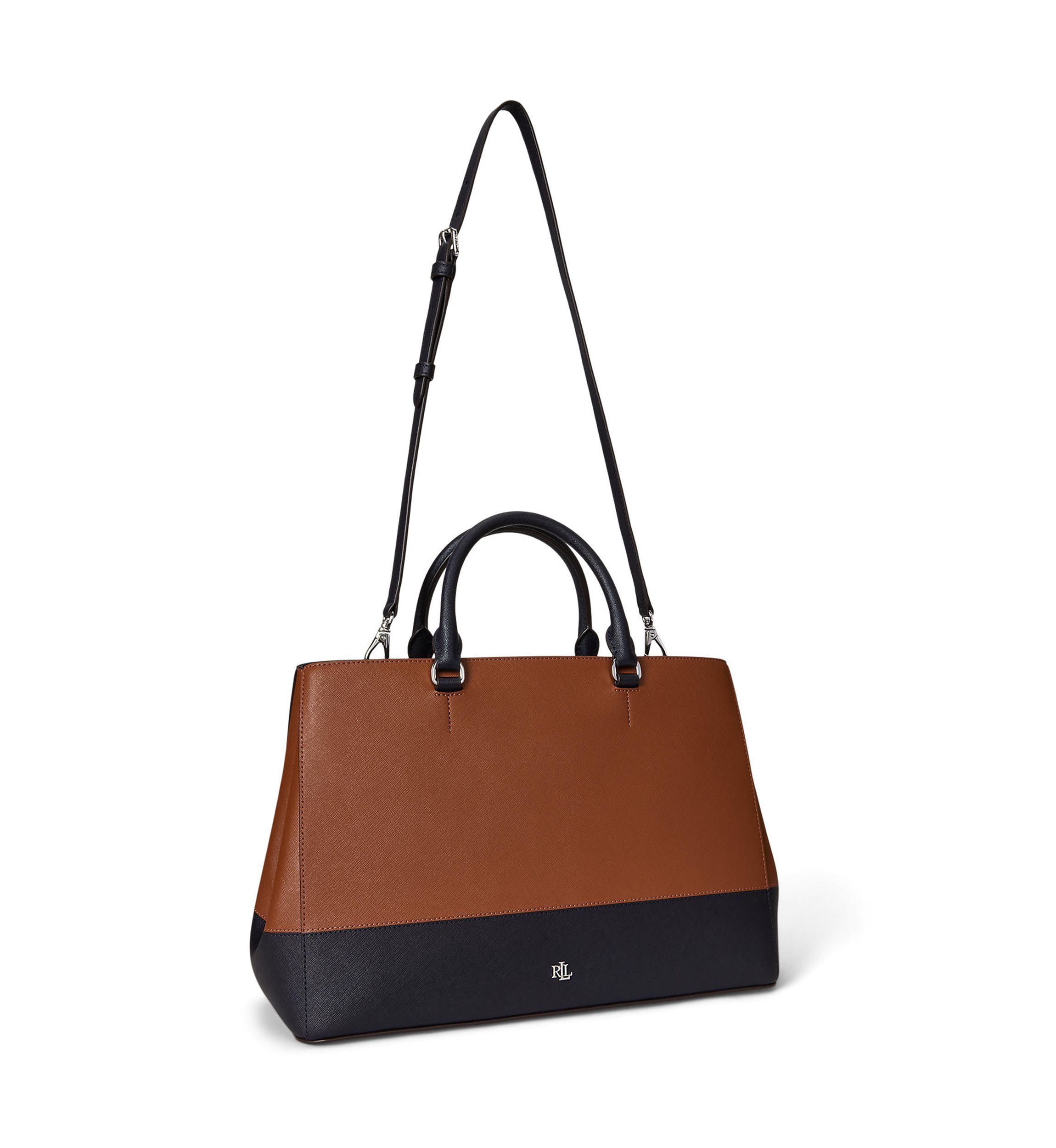 Striped Leather Large Hanna Satchel