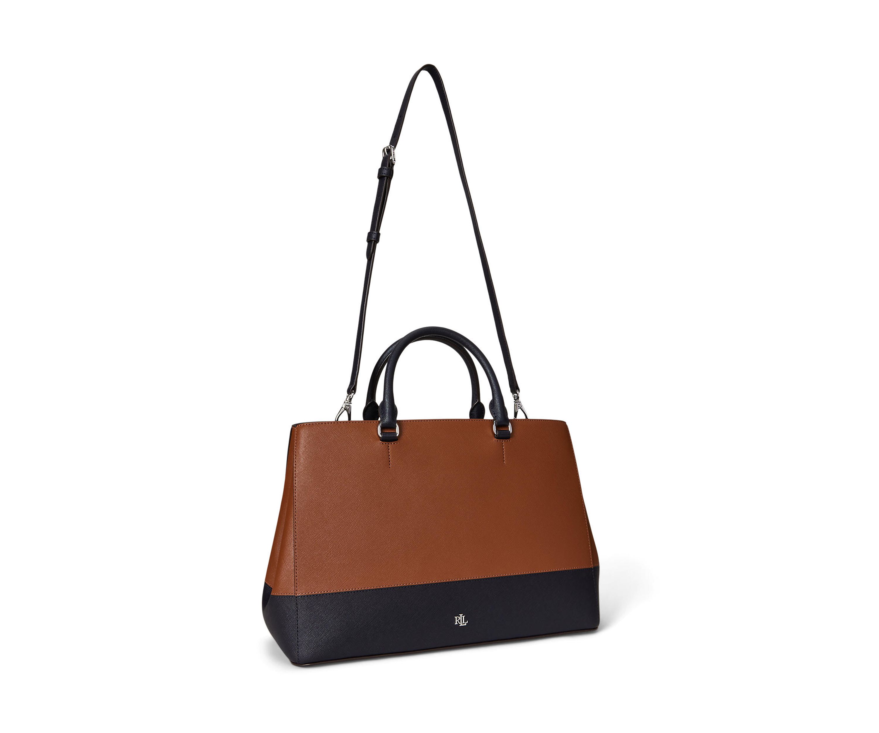 Striped Leather Large Hanna Satchel