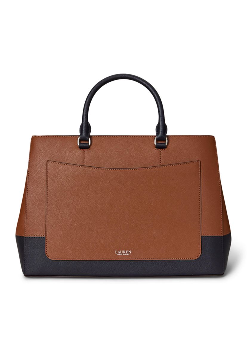 Striped Leather Large Hanna Satchel