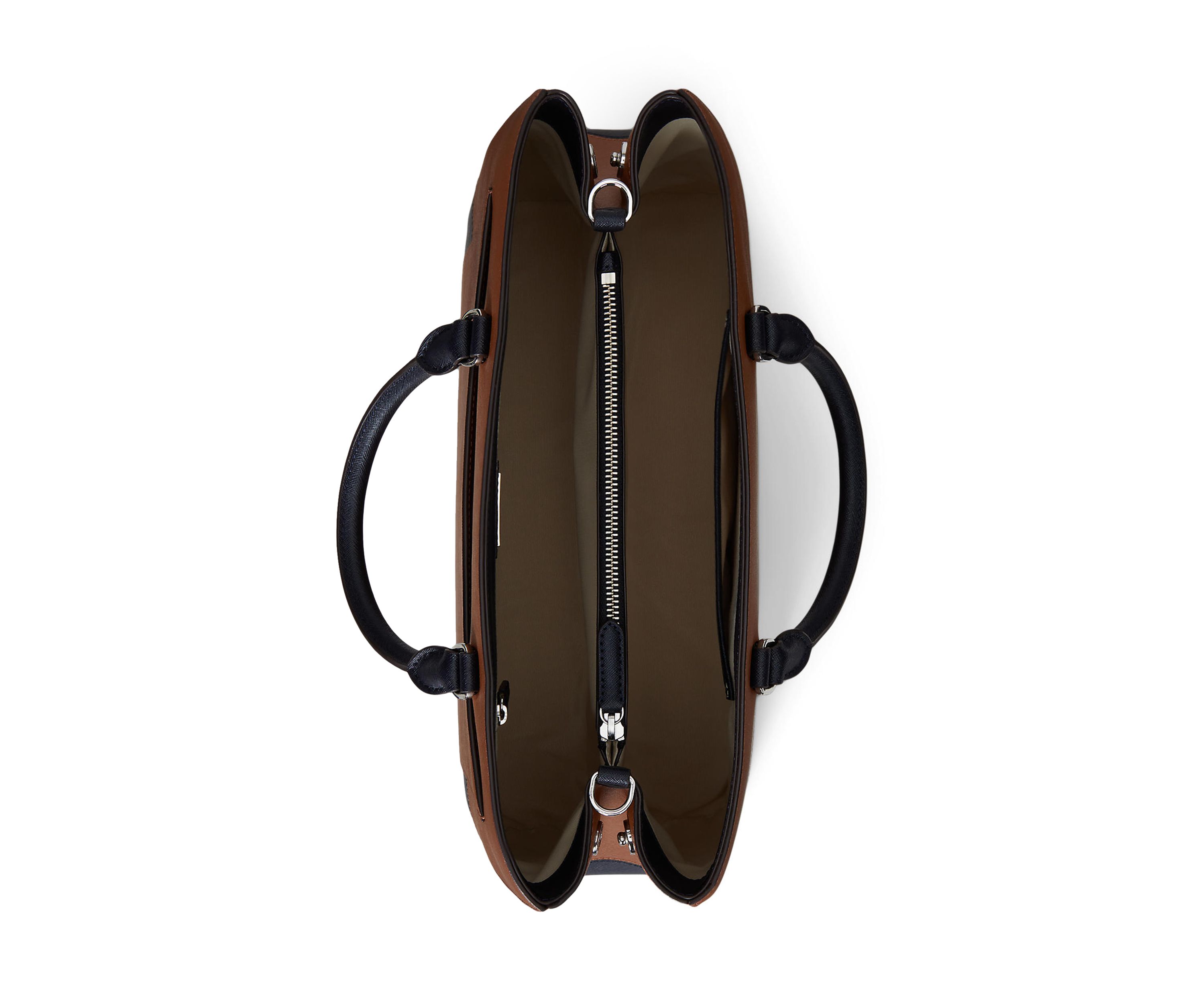 Striped Leather Large Hanna Satchel