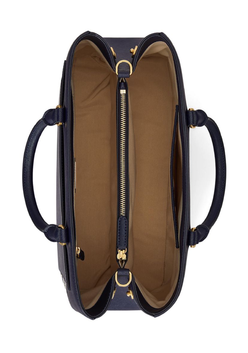 Striped Leather Large Hanna Satchel