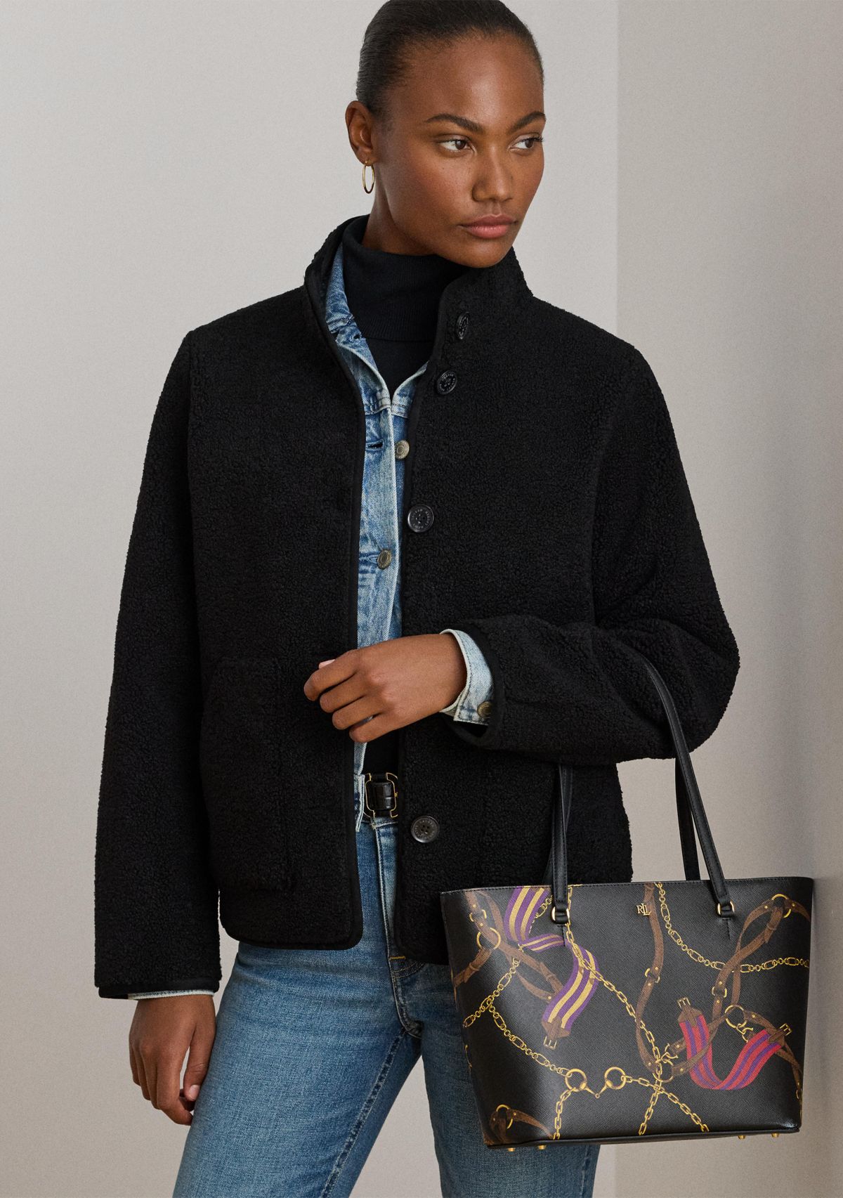 Houndstooth Medium Karly Tote Bag