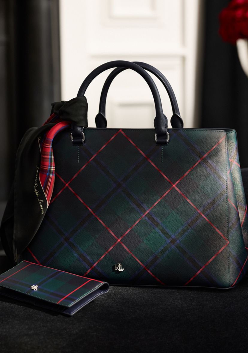 Pinstripe Leather Medium Danni Bag