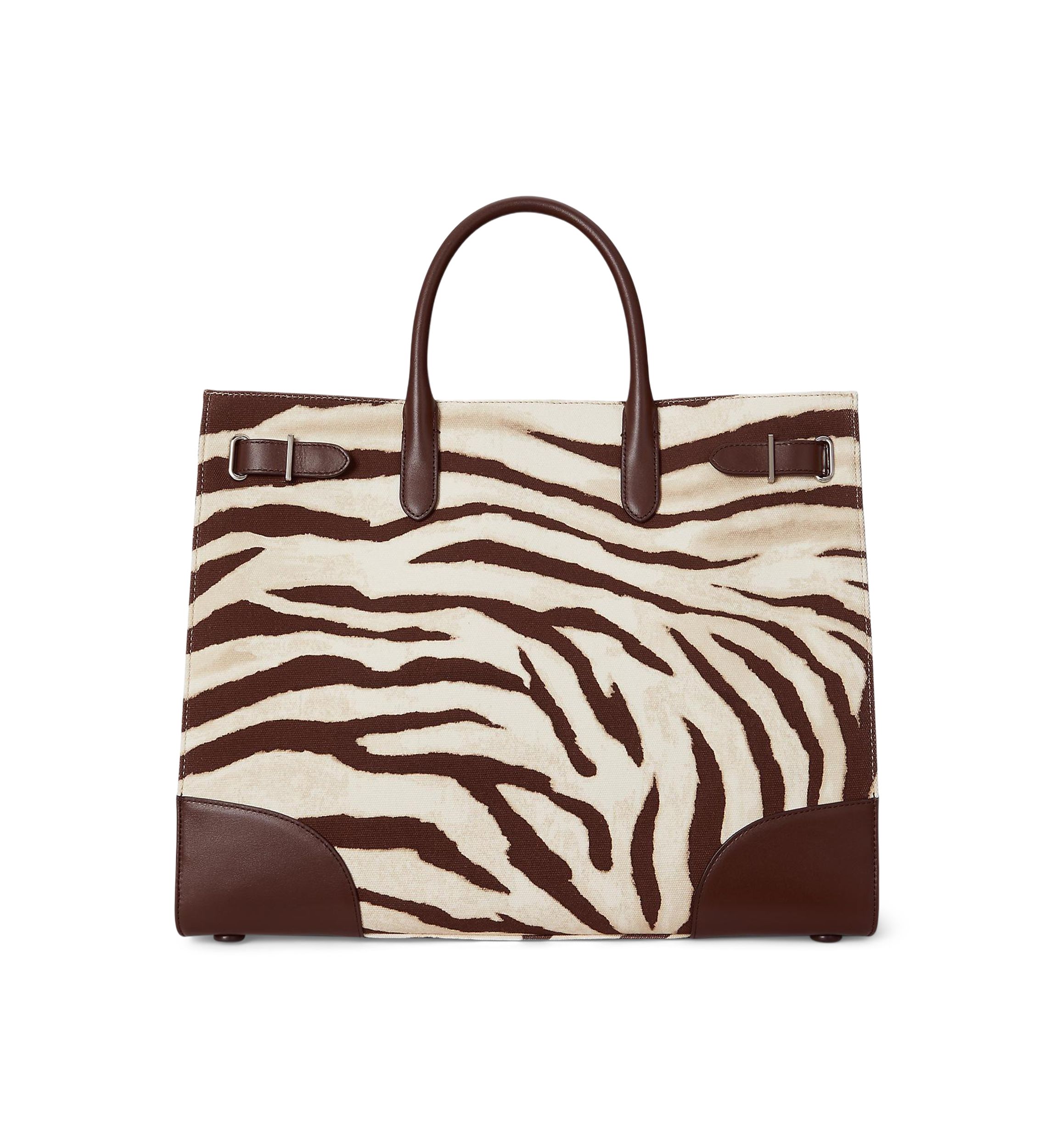 Zebra-Print Canvas Large Devyn Tote Bag
