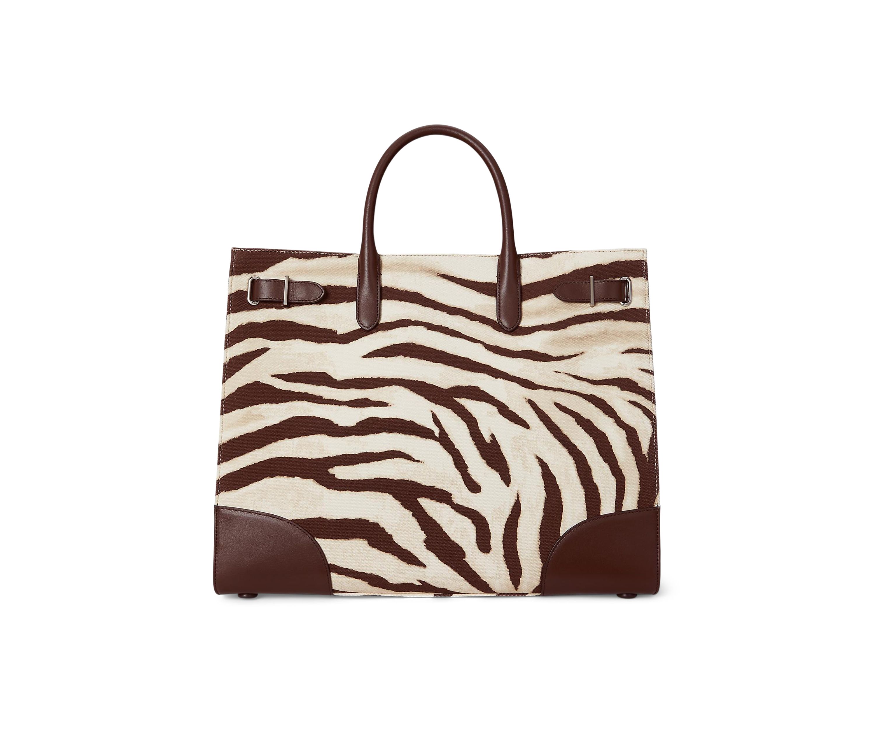 Zebra-Print Canvas Large Devyn Tote Bag
