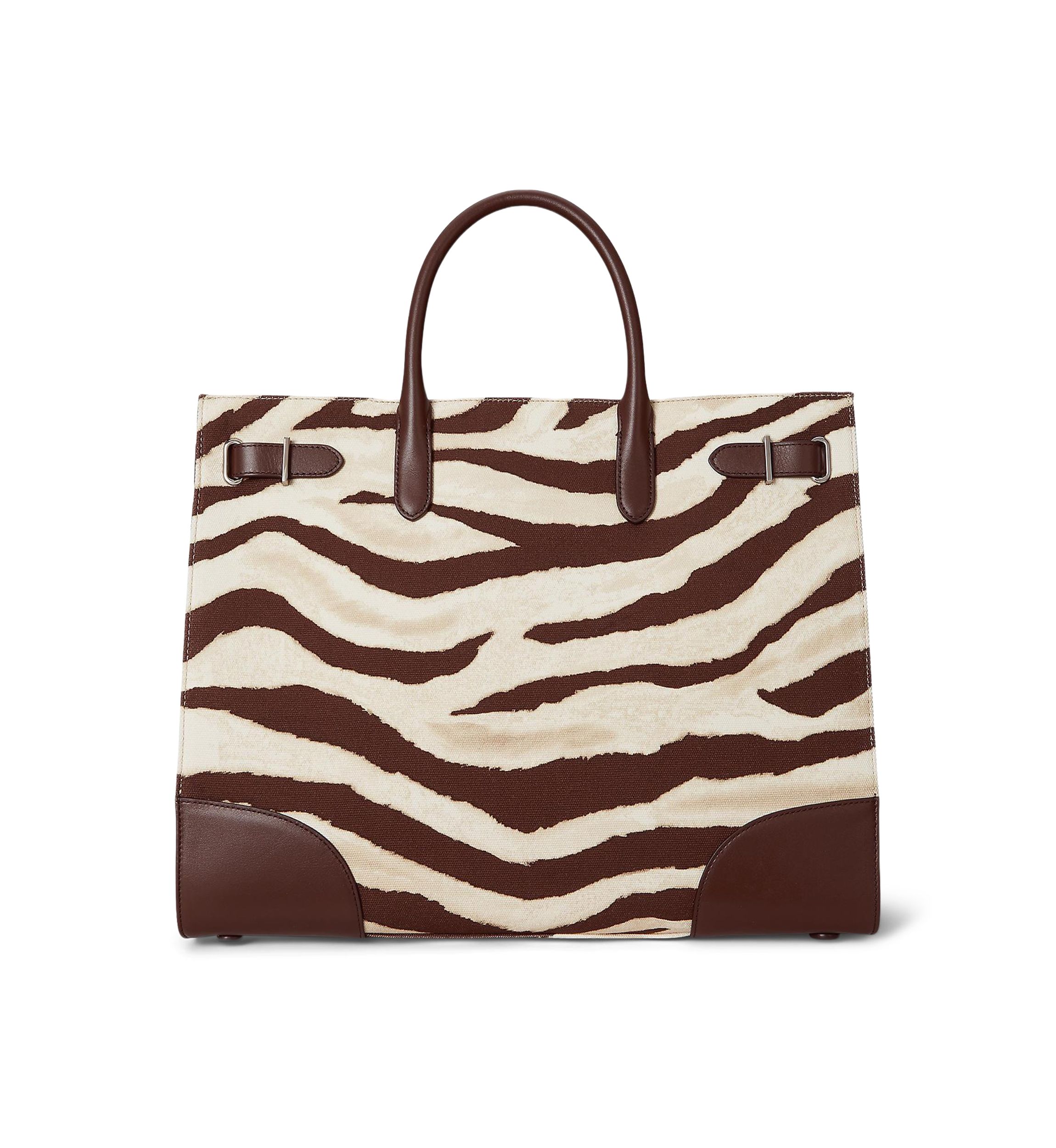 Zebra-Print Canvas Large Devyn Tote Bag
