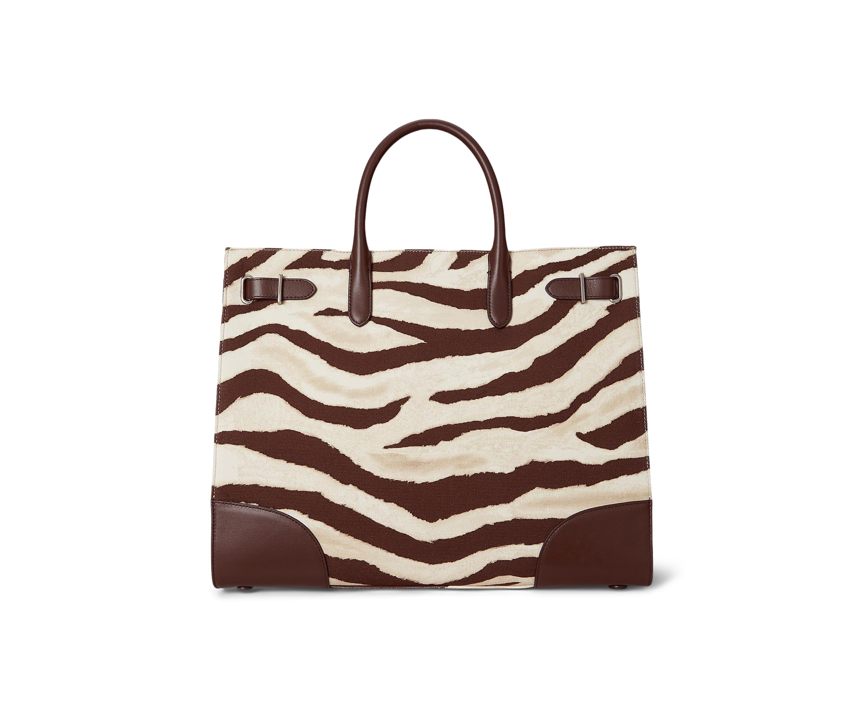 Zebra-Print Canvas Large Devyn Tote Bag