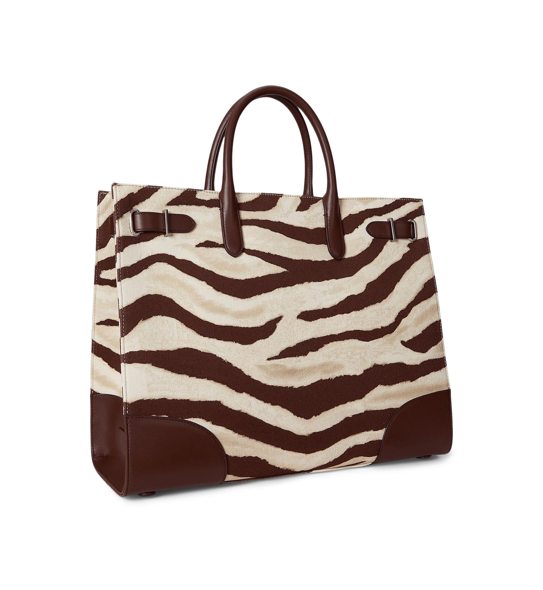 Zebra-Print Canvas Large Devyn Tote Bag