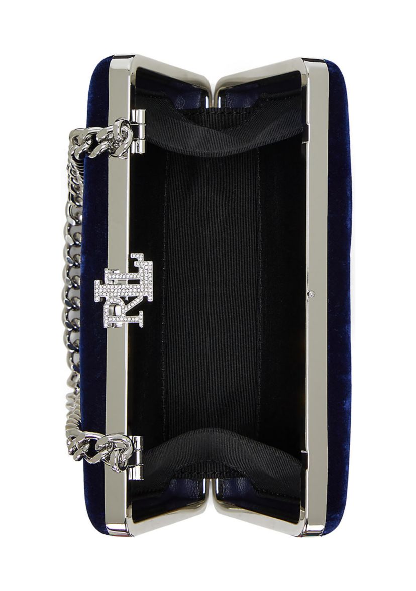 Pavé Logo Velvet Small Franki Clutch