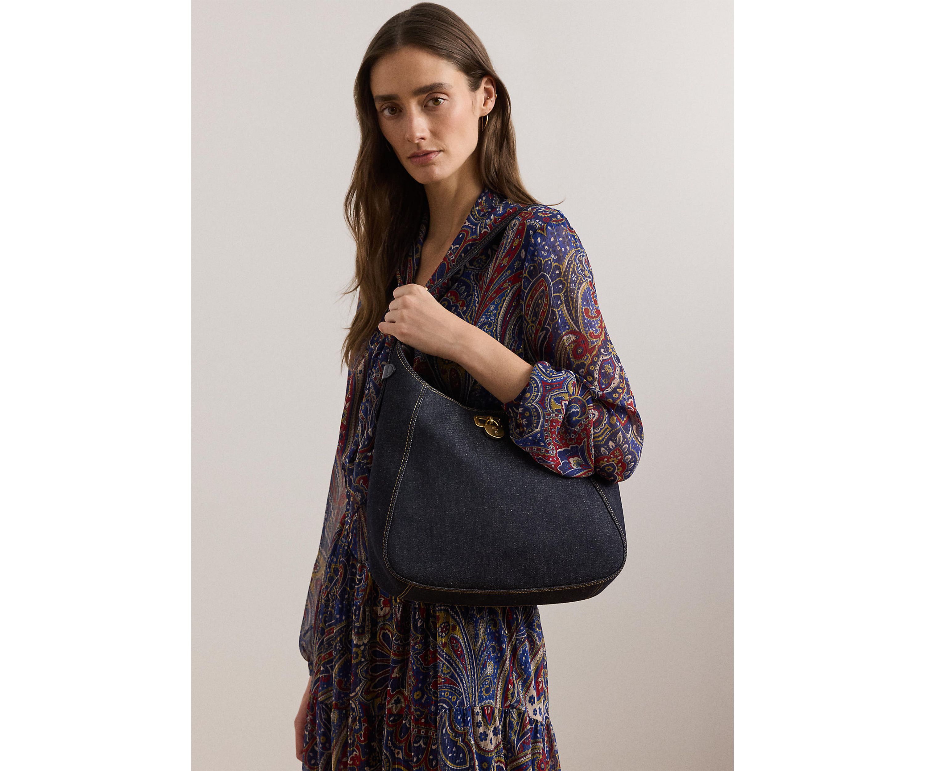 Denim Large Tanner Shoulder Bag