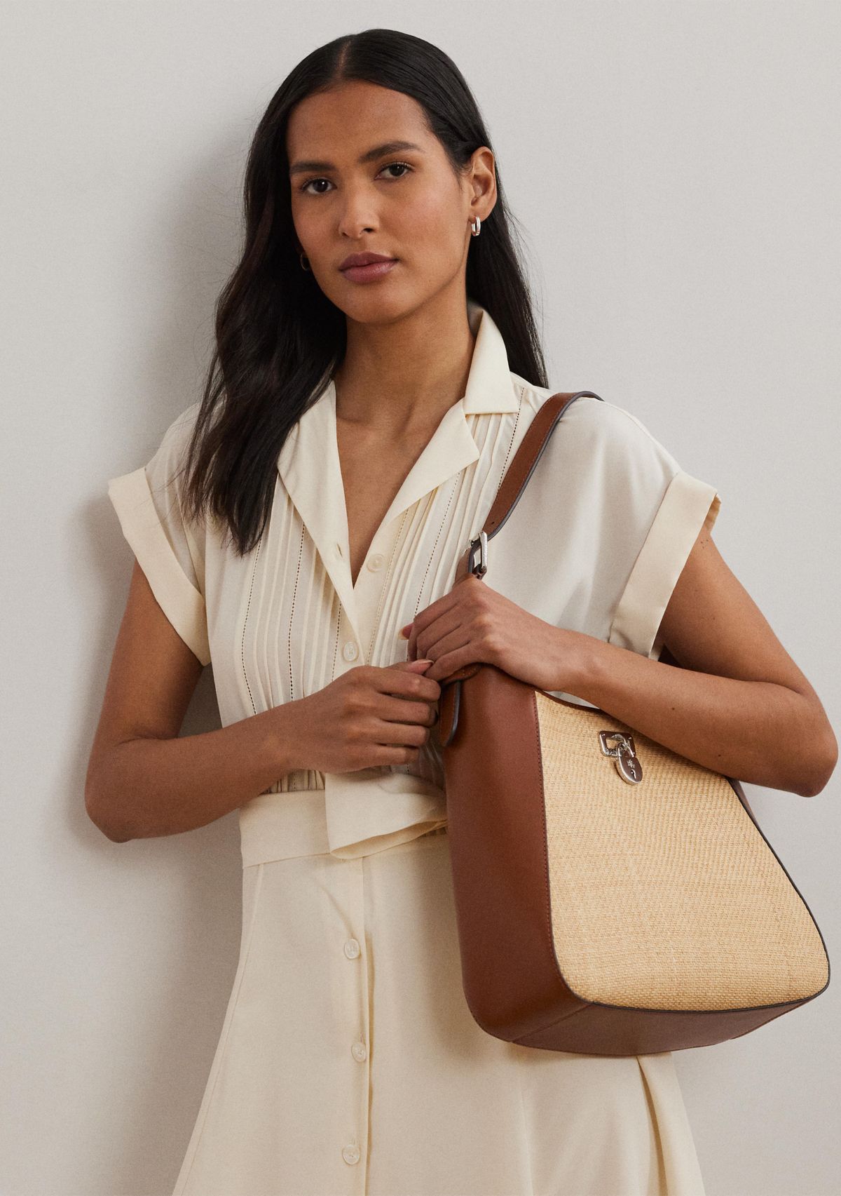 Raffia Large Tanner Shoulder Bag