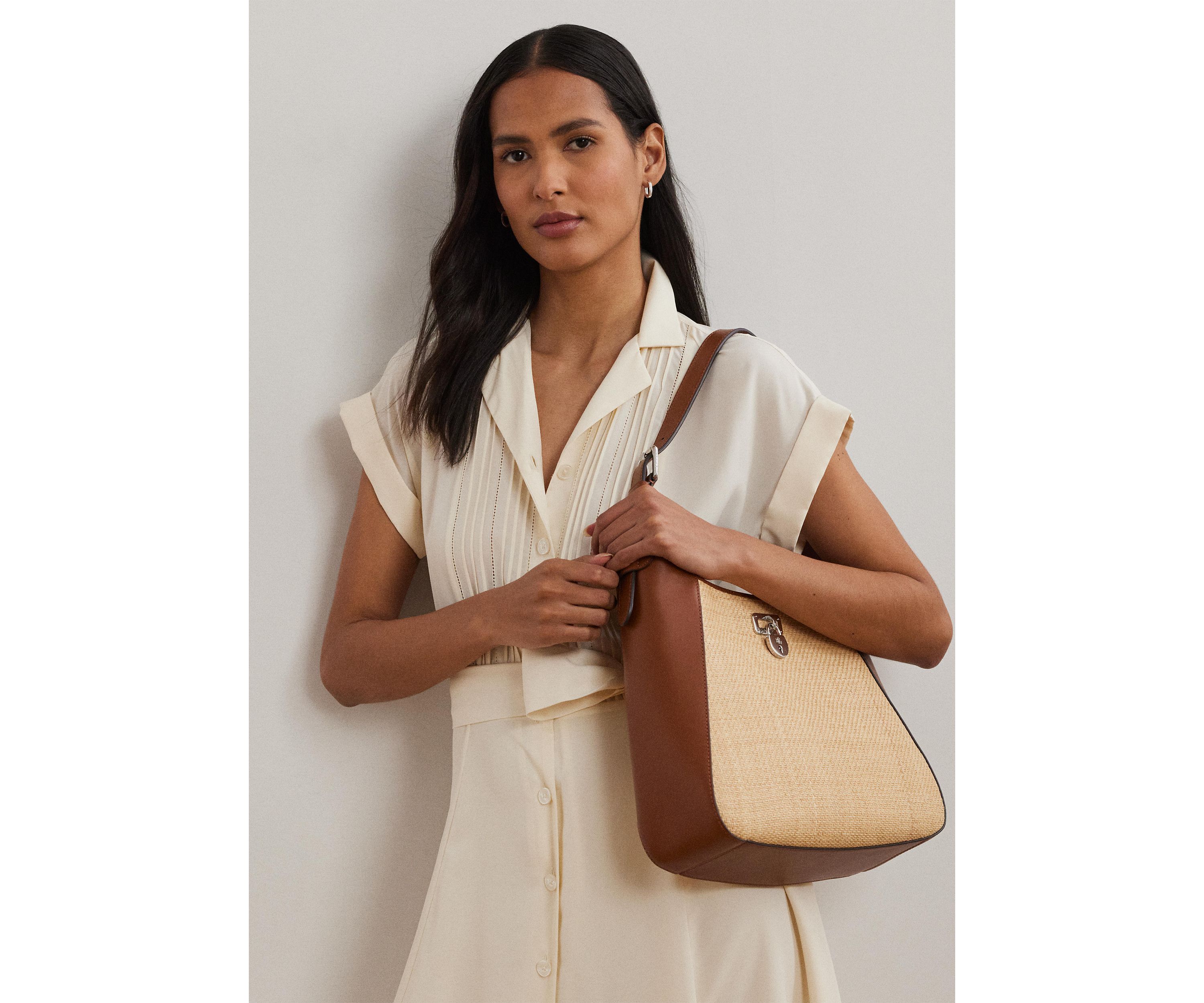 Raffia Large Tanner Shoulder Bag