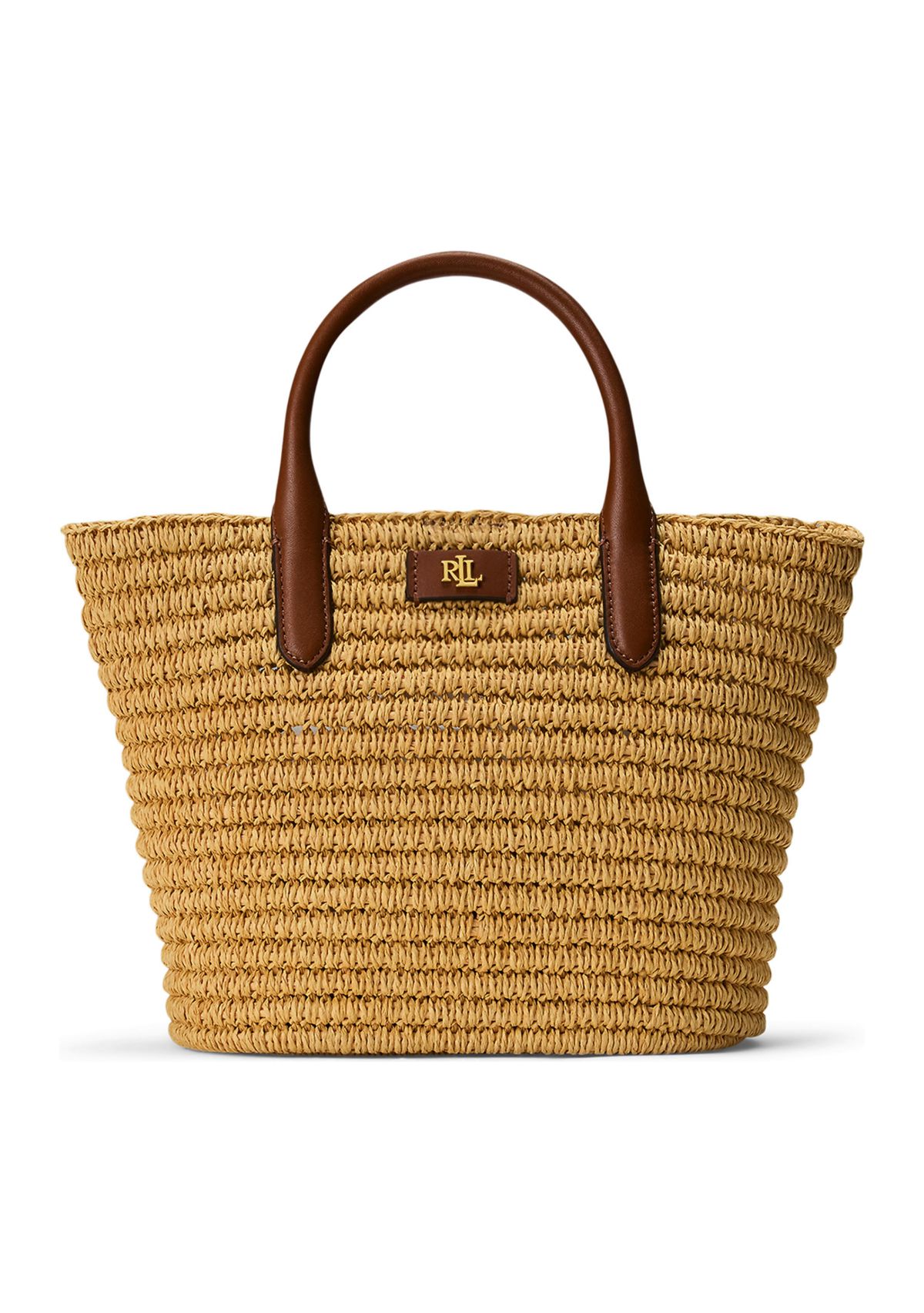 Woven Straw Medium Brie Tote Bag