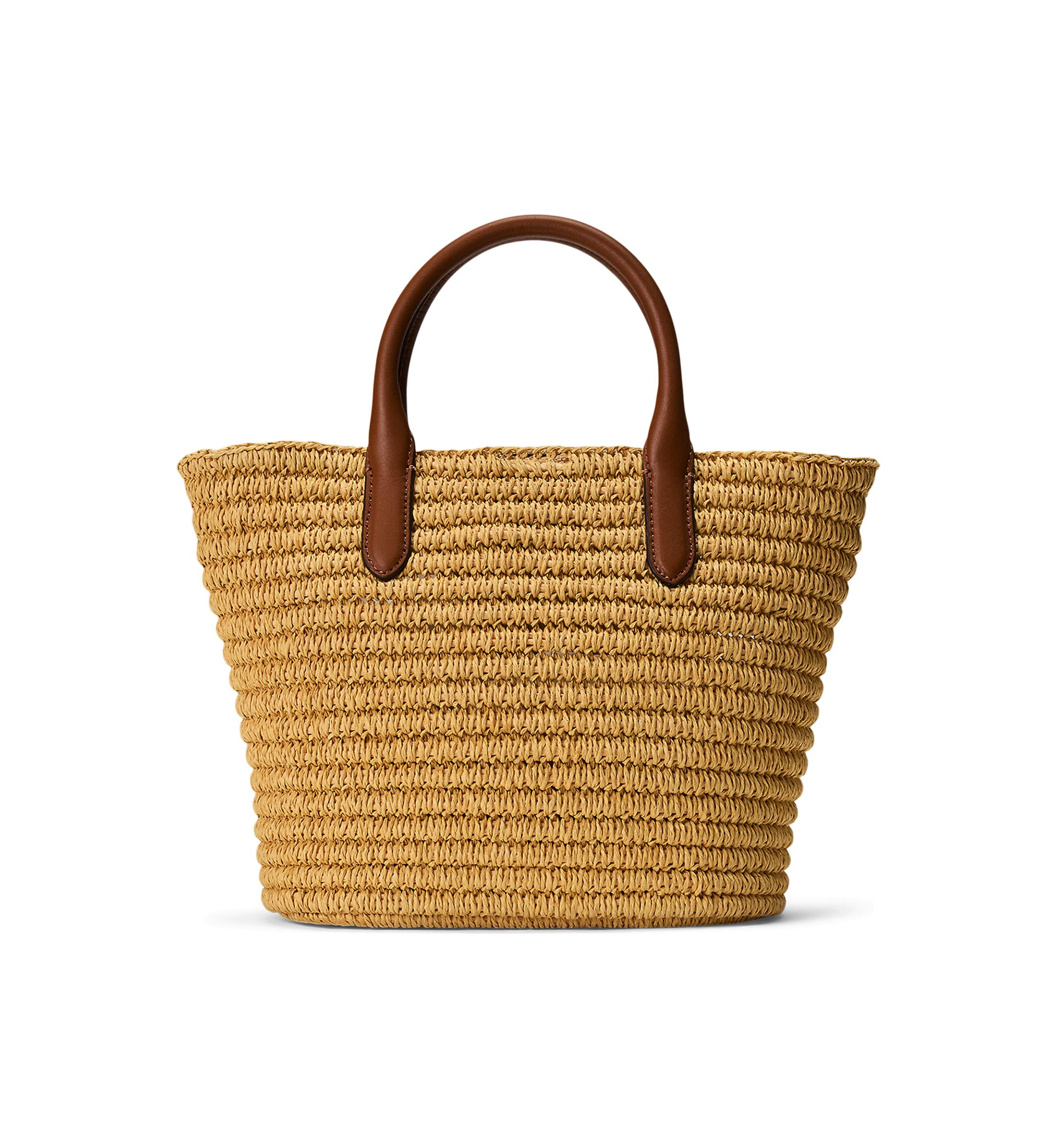 Woven Straw Medium Brie Tote Bag