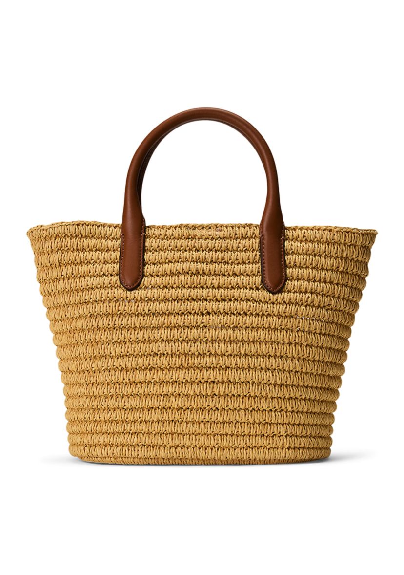 Woven Straw Medium Brie Tote Bag