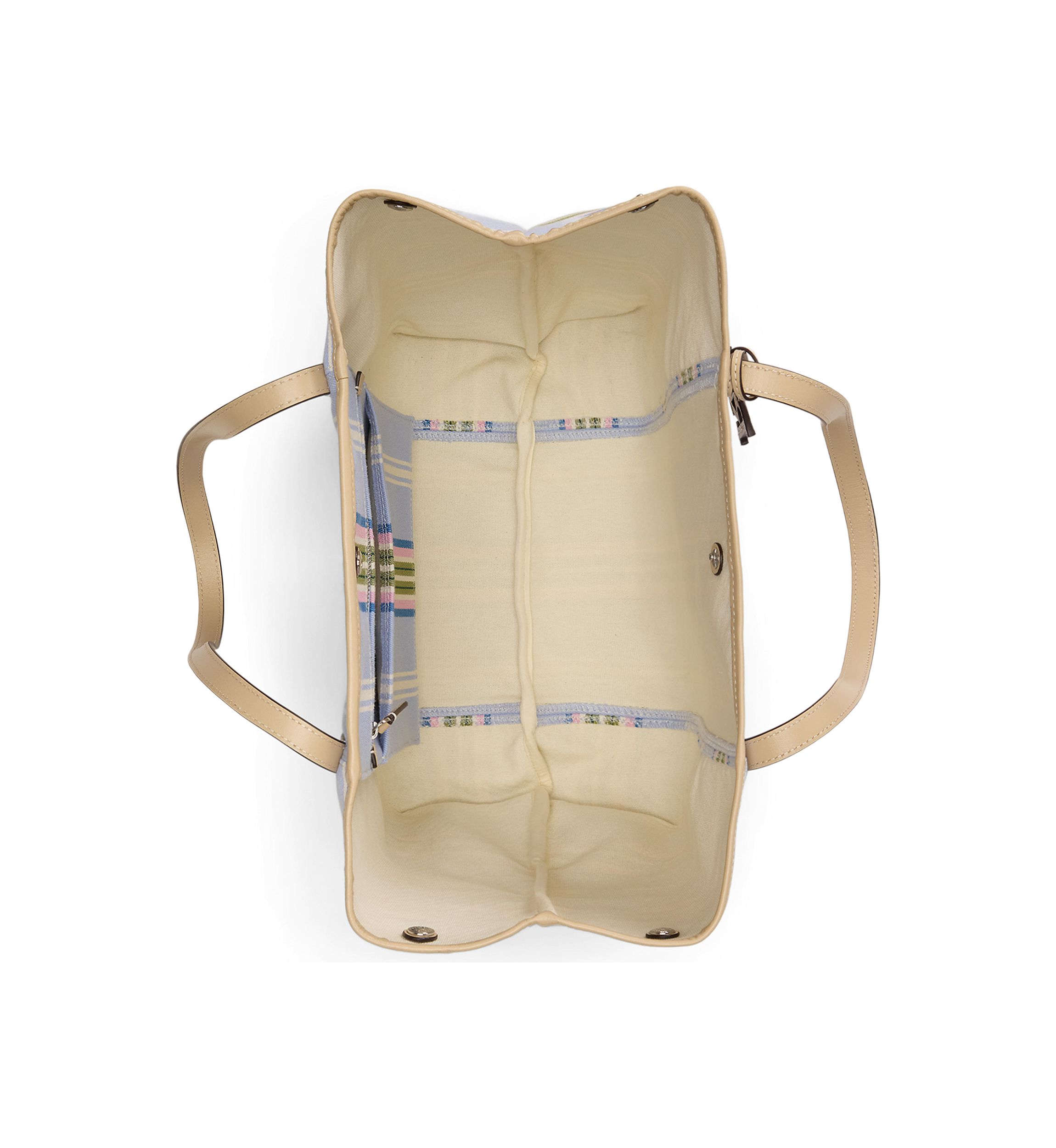 Striped Twill Large Emerie Tote Bag
