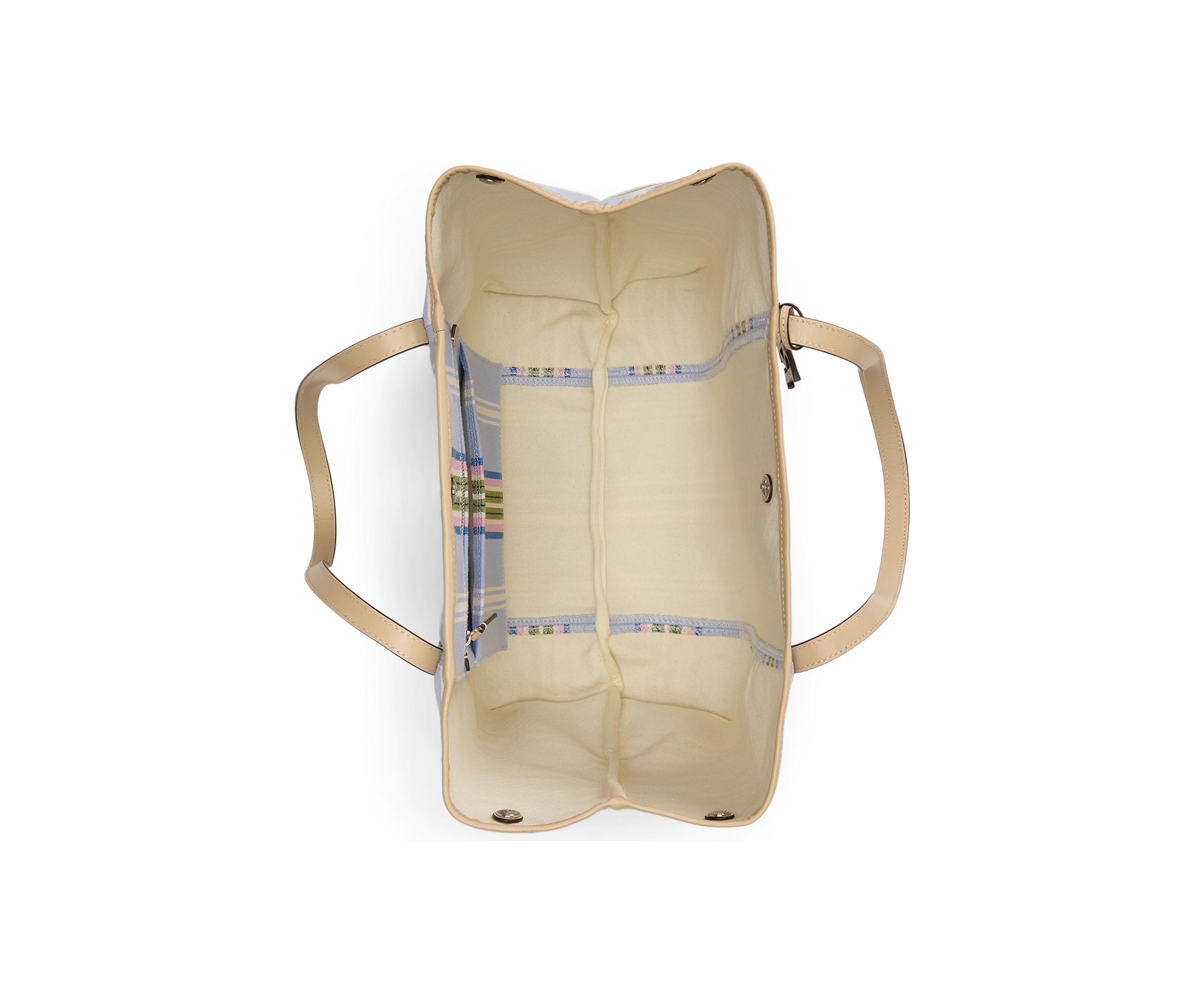 Striped Twill Large Emerie Tote Bag
