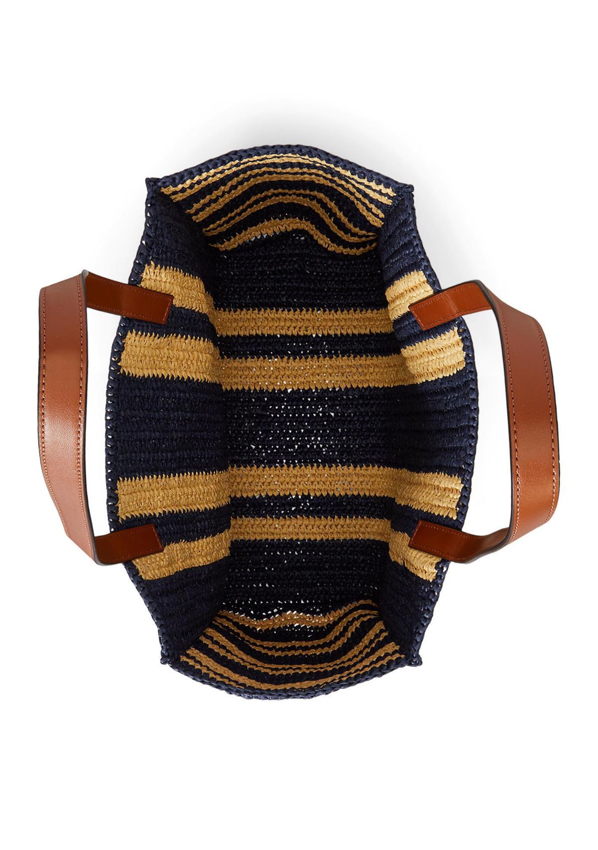 Striped Woven Straw Large Wilow Tote Bag