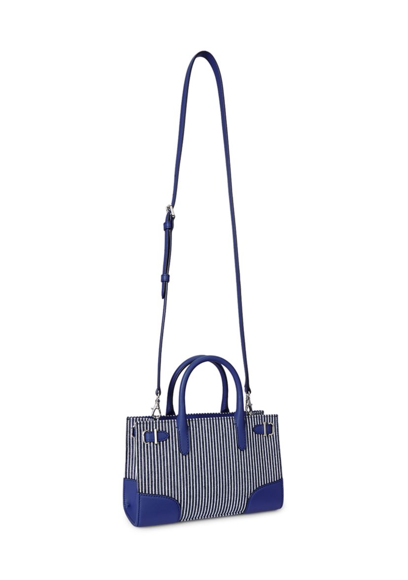 Striped Canvas Small Devyn Tote Bag