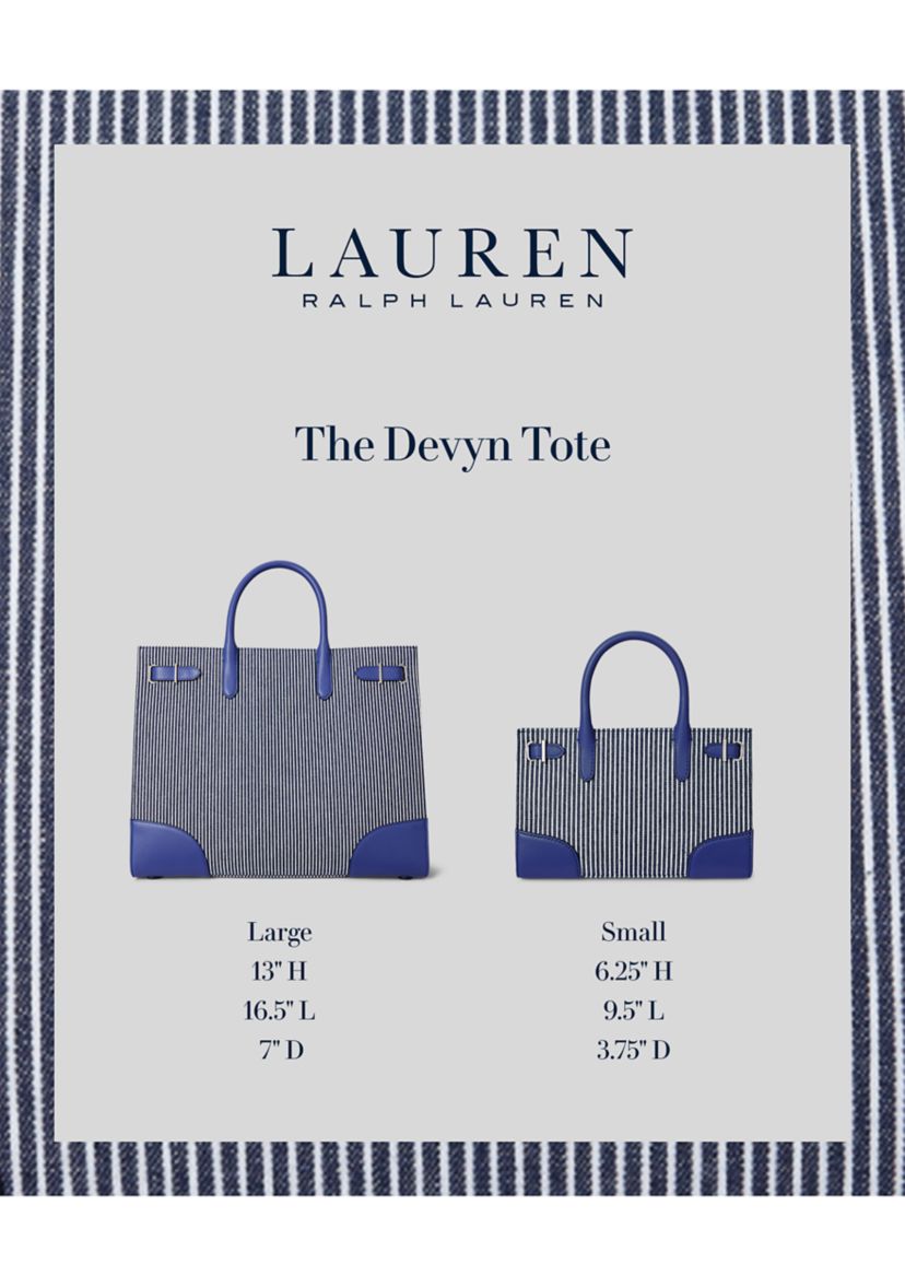 Striped Canvas Small Devyn Tote Bag
