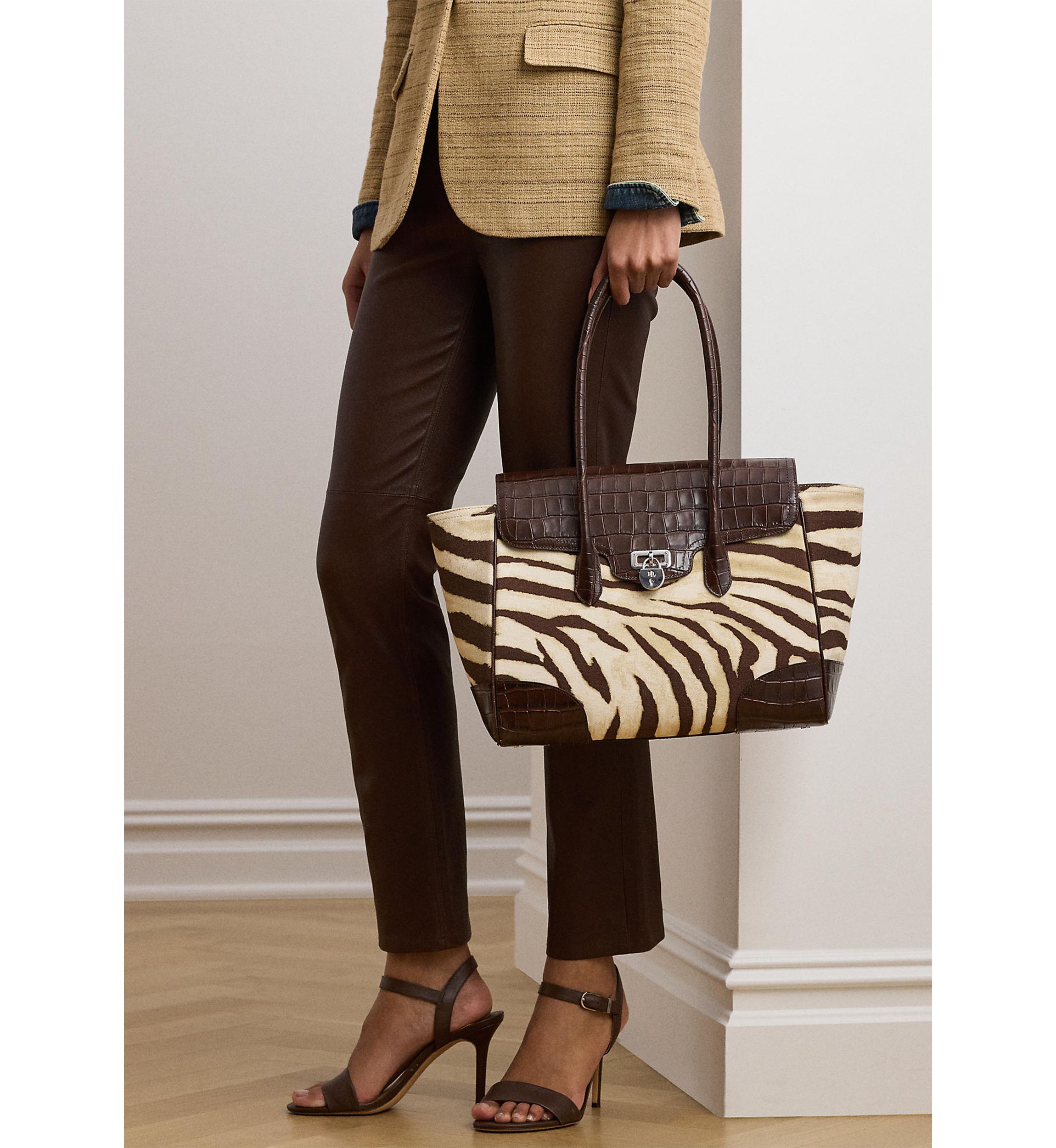 Zebra Print Canvas Large Tanner Satchel