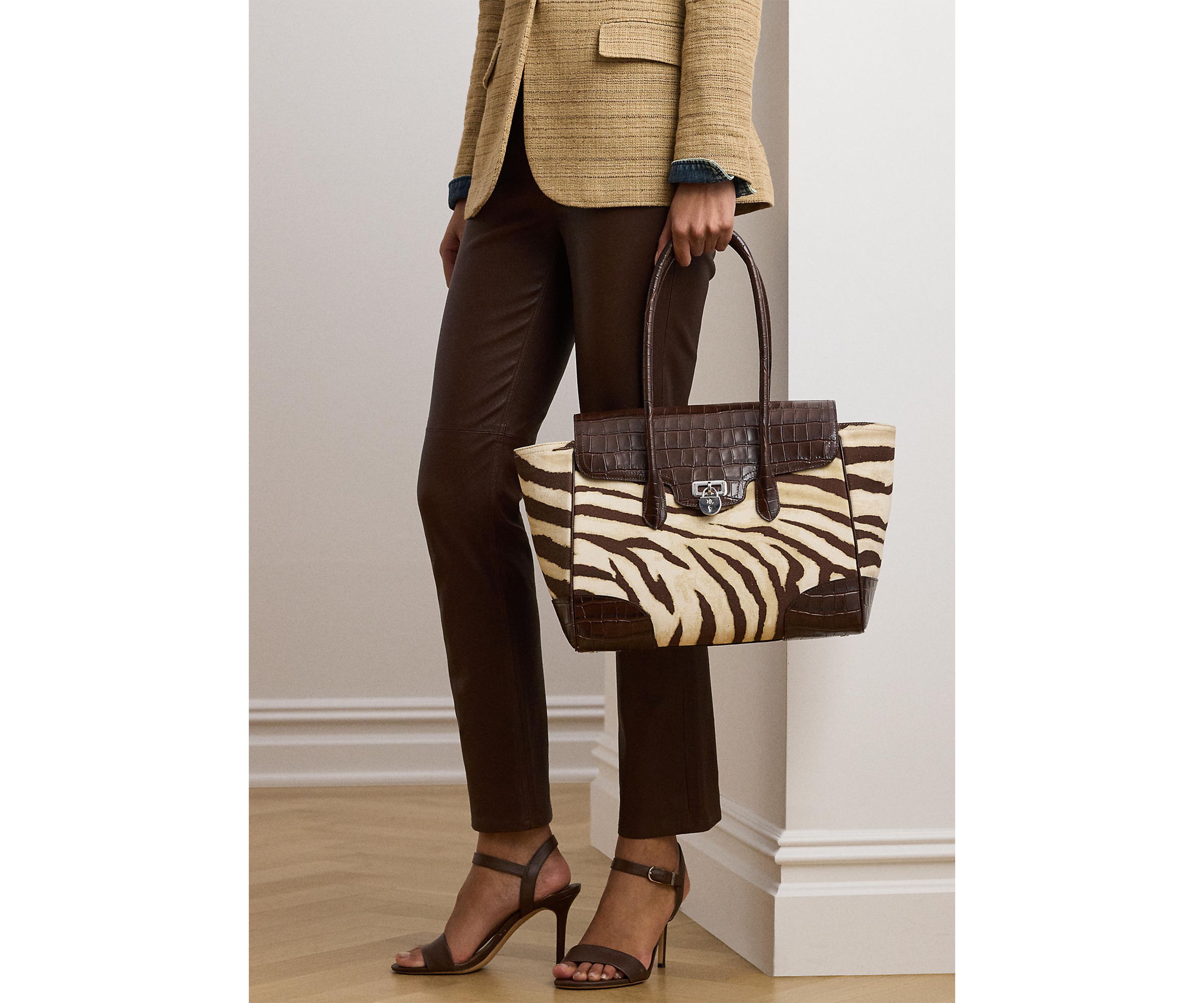 Zebra Print Canvas Large Tanner Satchel