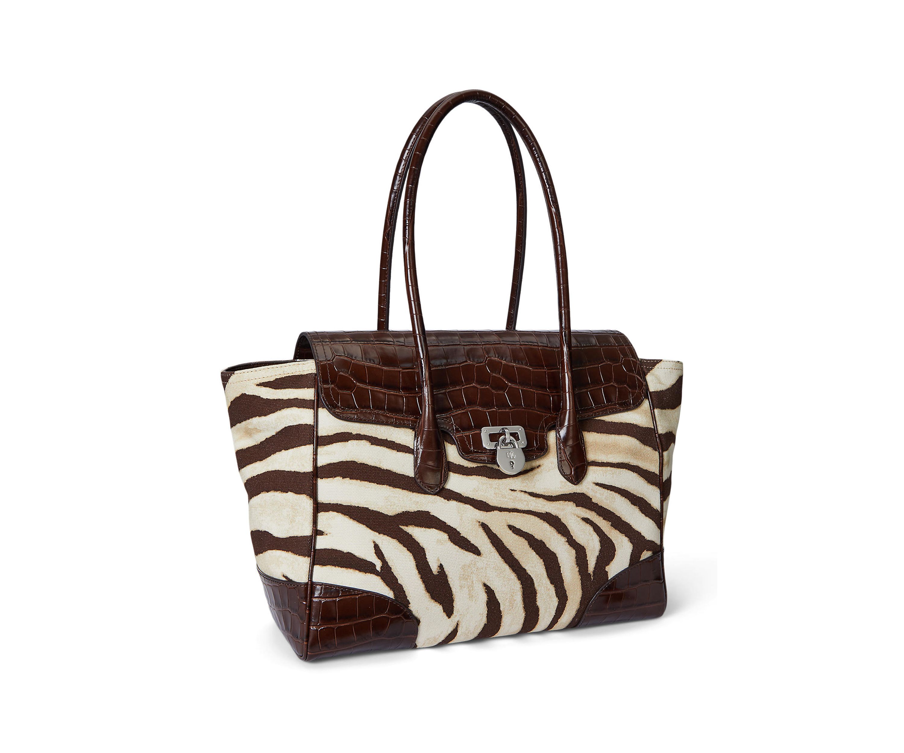 Zebra Print Canvas Large Tanner Satchel