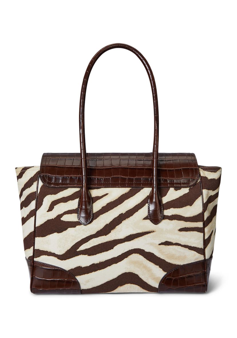 Zebra Print Canvas Large Tanner Satchel
