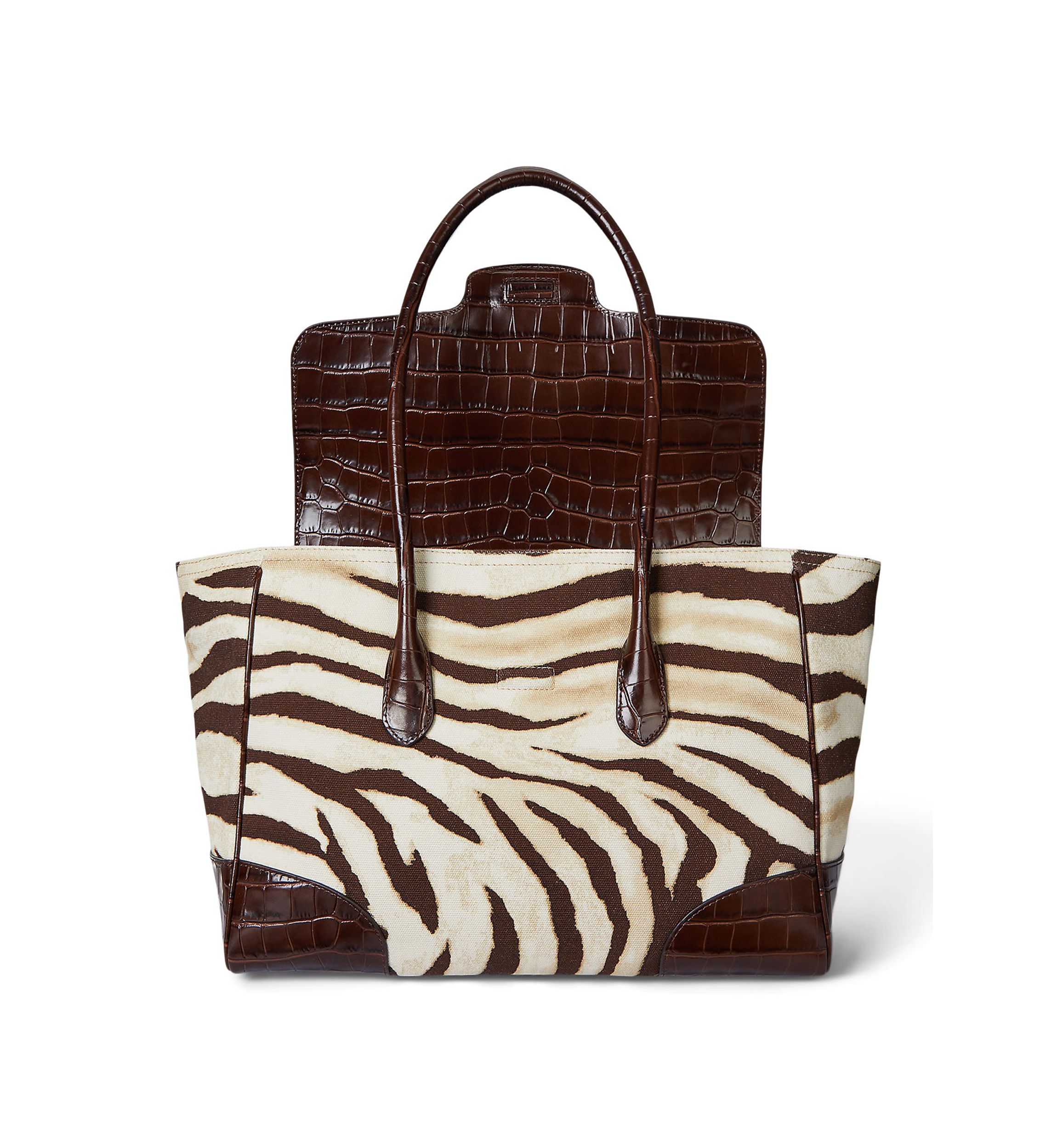 Zebra Print Canvas Large Tanner Satchel