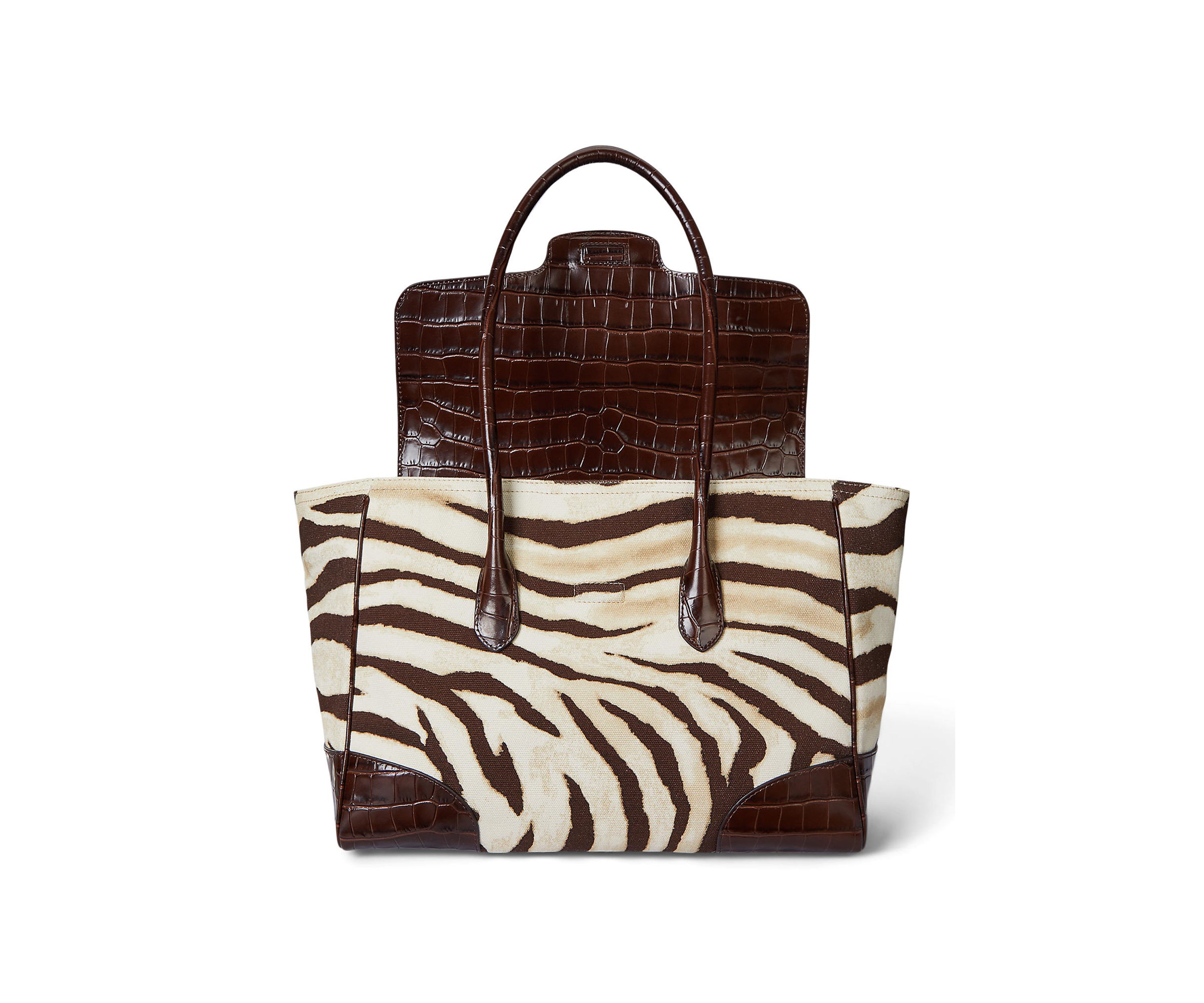 Zebra Print Canvas Large Tanner Satchel