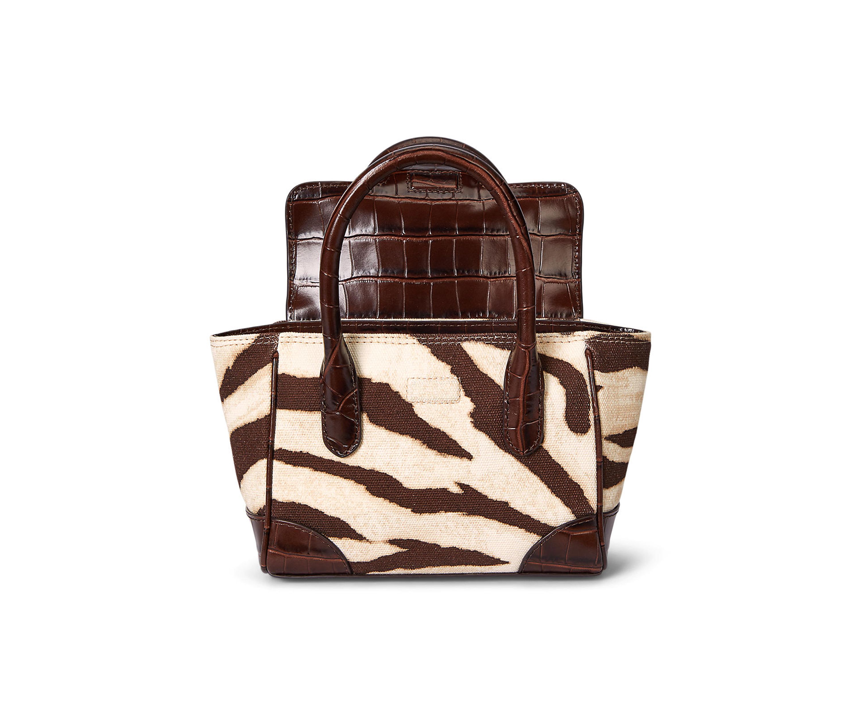 Zebra Print Canvas Small Tanner Satchel