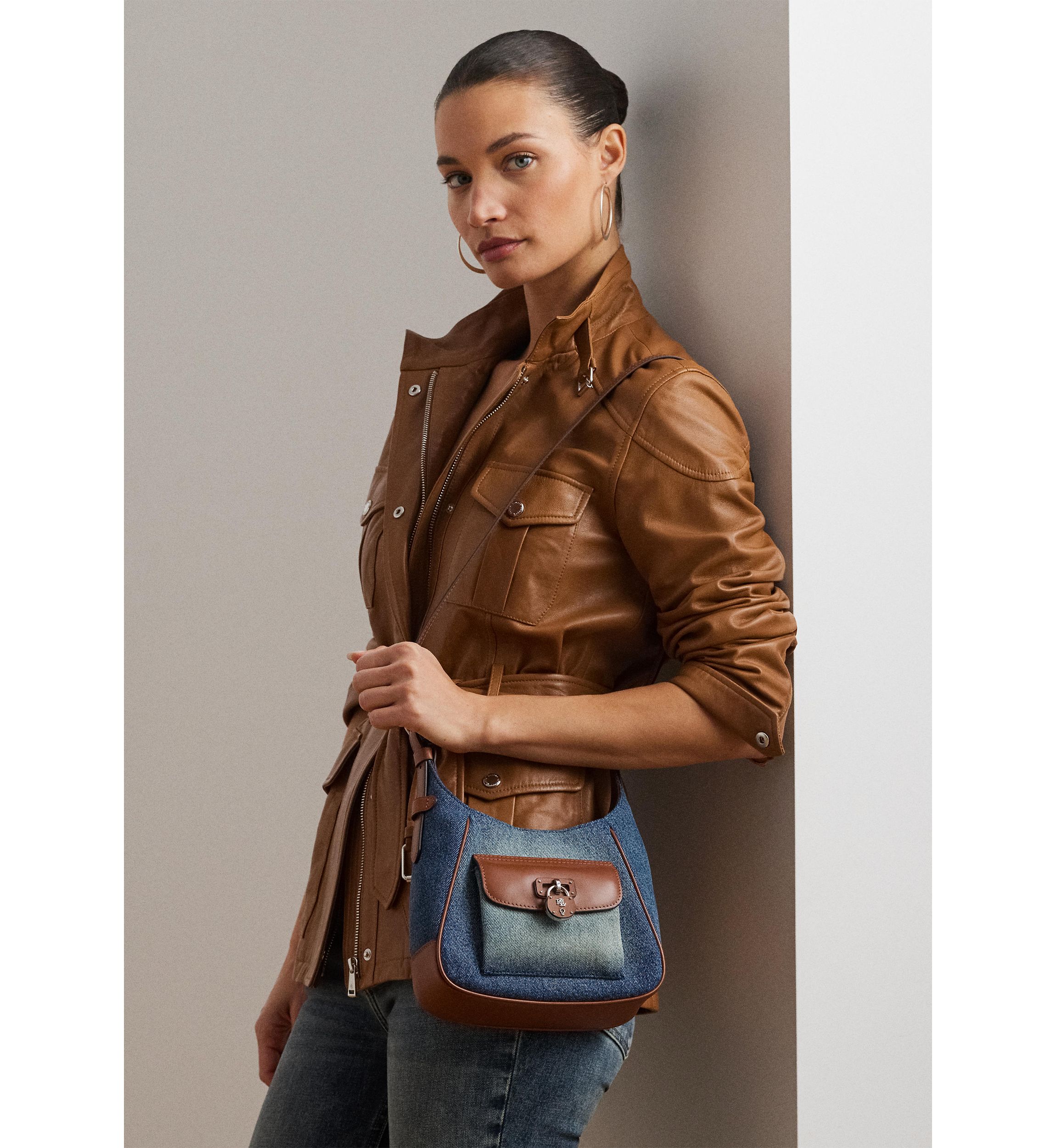 Washed Denim Small Tanner Shoulder Bag