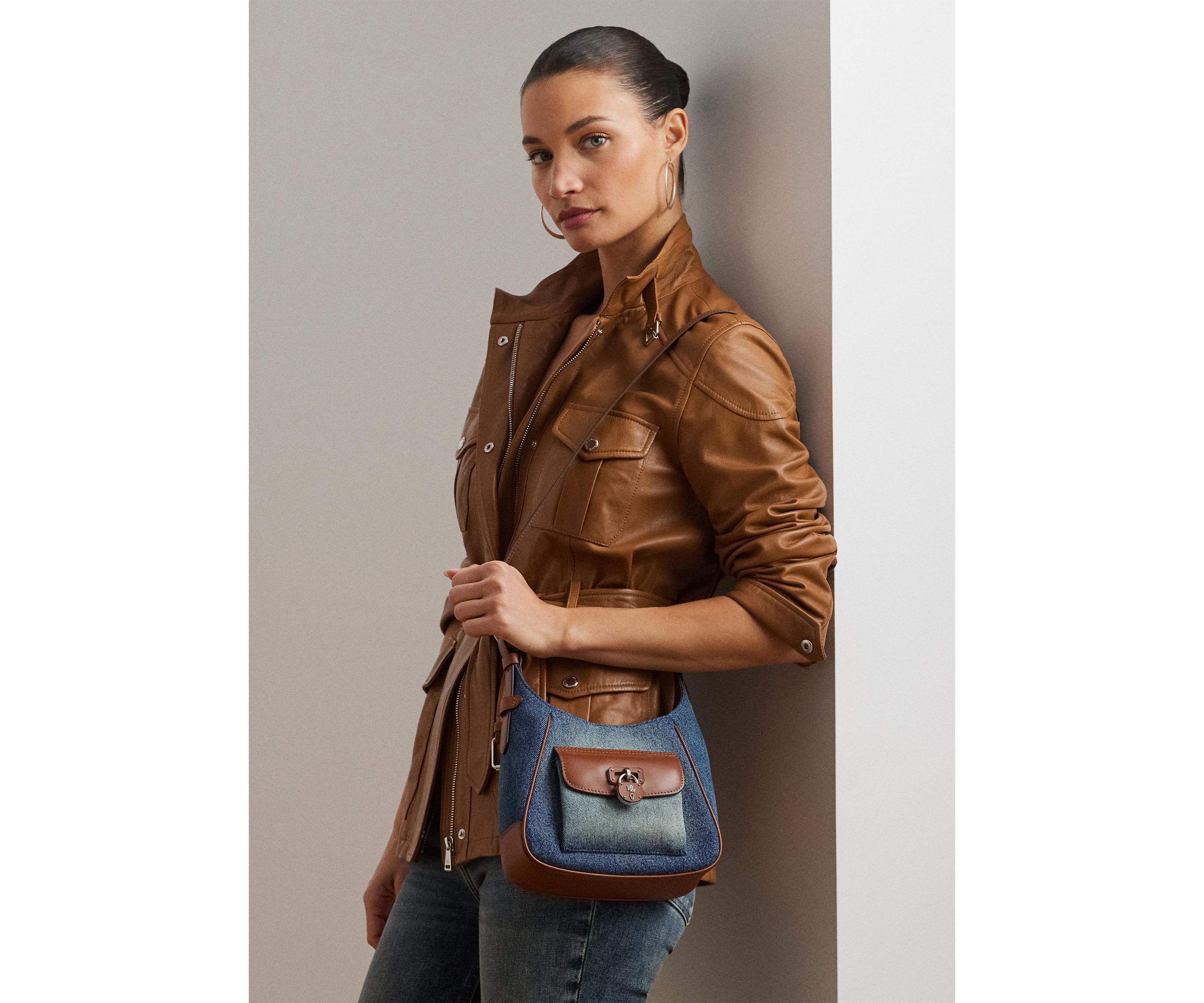 Washed Denim Small Tanner Shoulder Bag