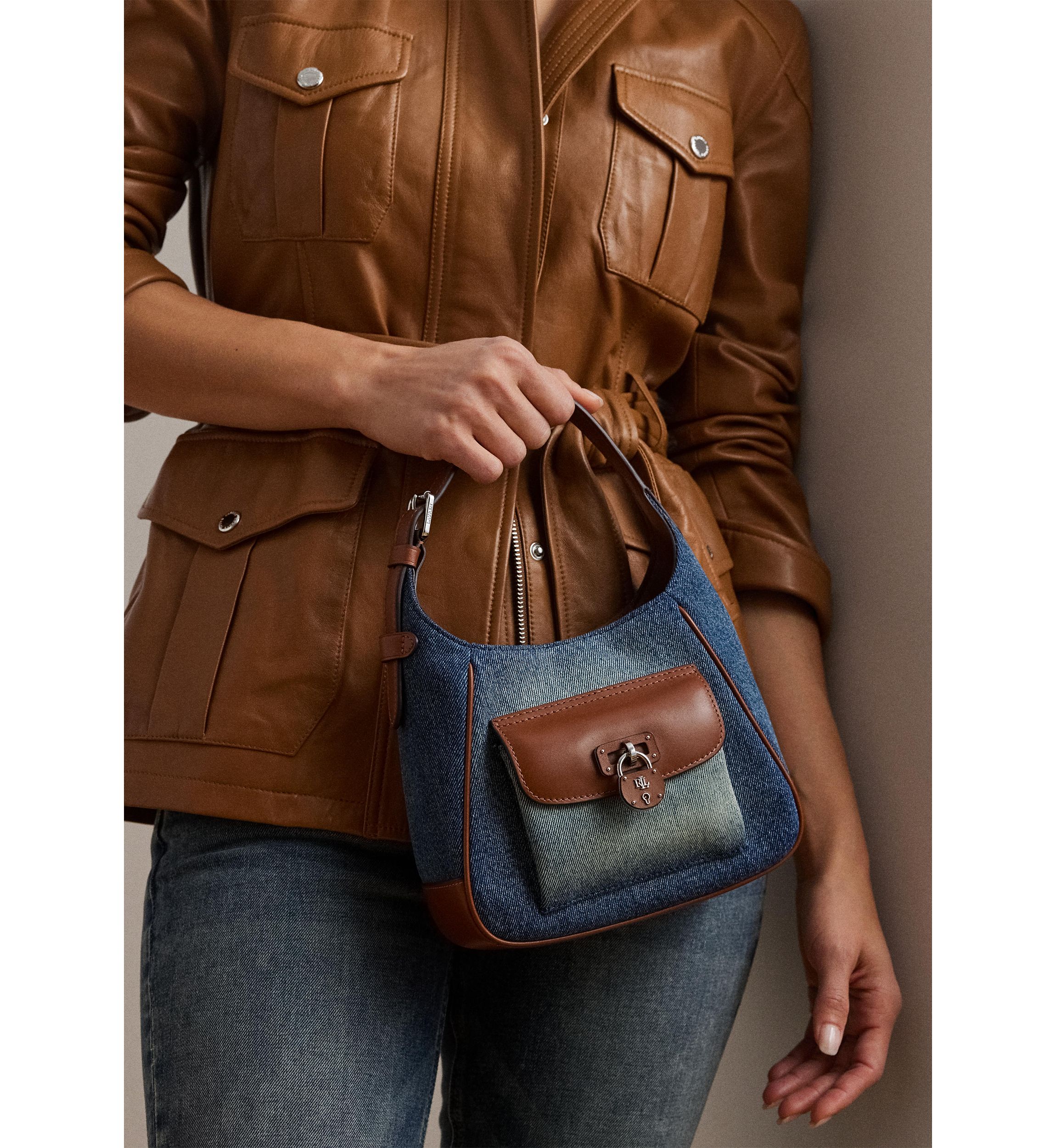 Washed Denim Small Tanner Shoulder Bag