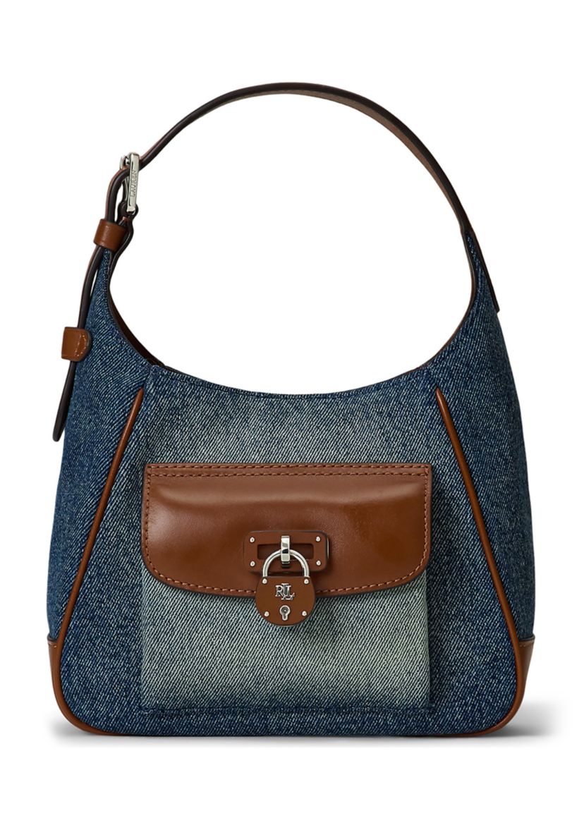 Washed Denim Small Tanner Shoulder Bag