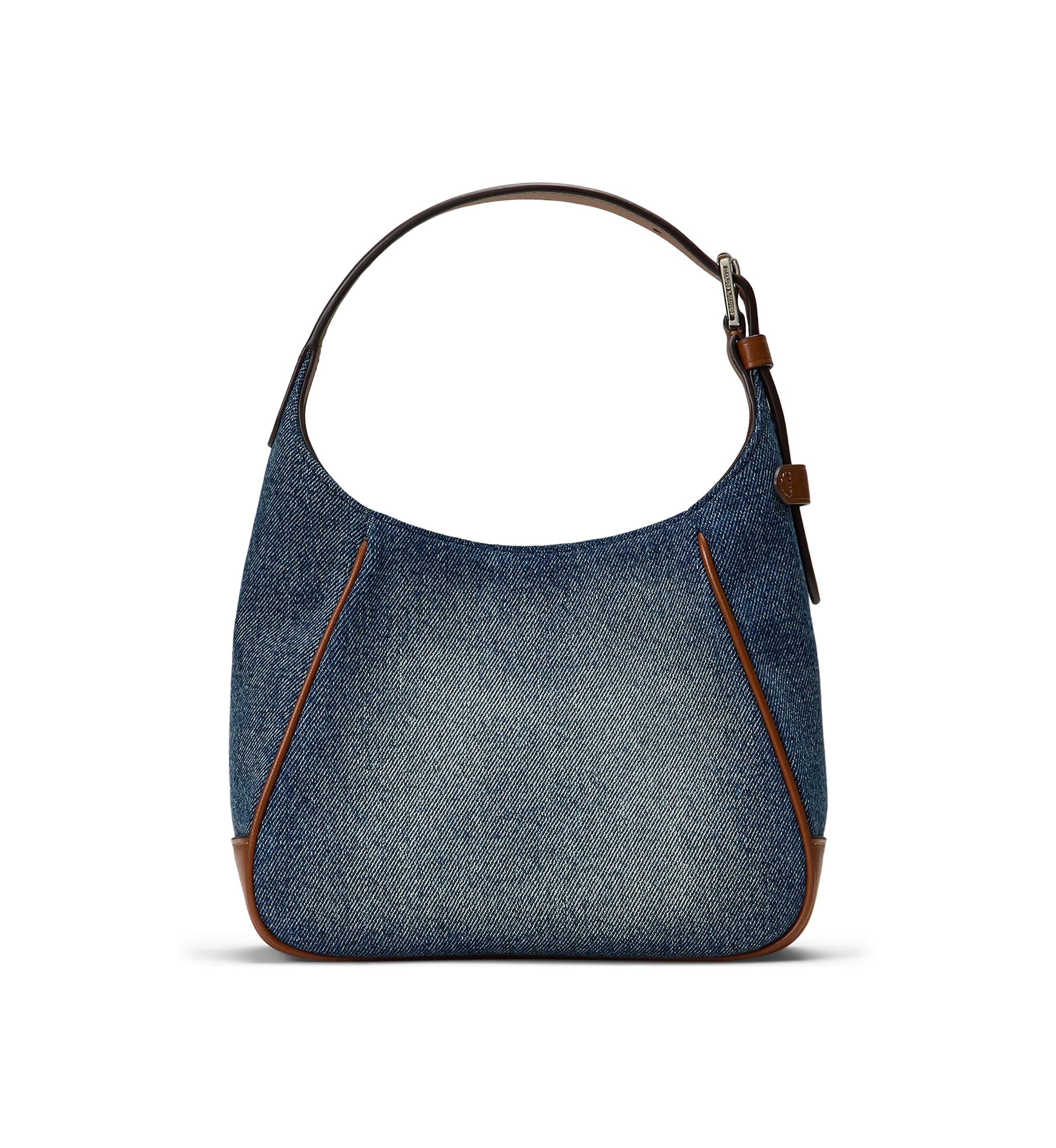 Washed Denim Small Tanner Shoulder Bag