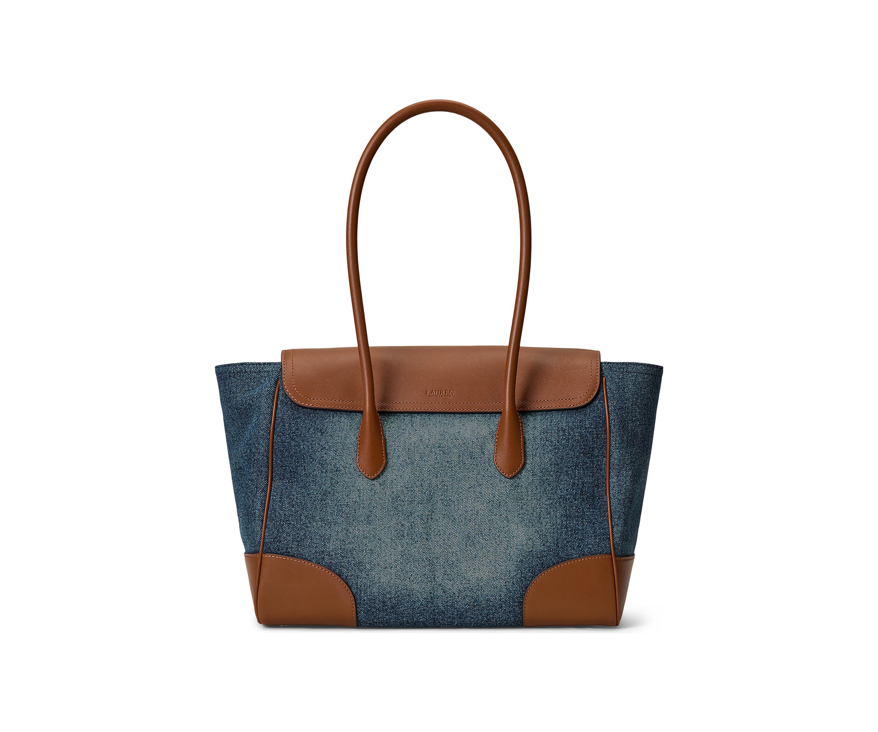 Washed Denim Large Tanner Satchel Bag