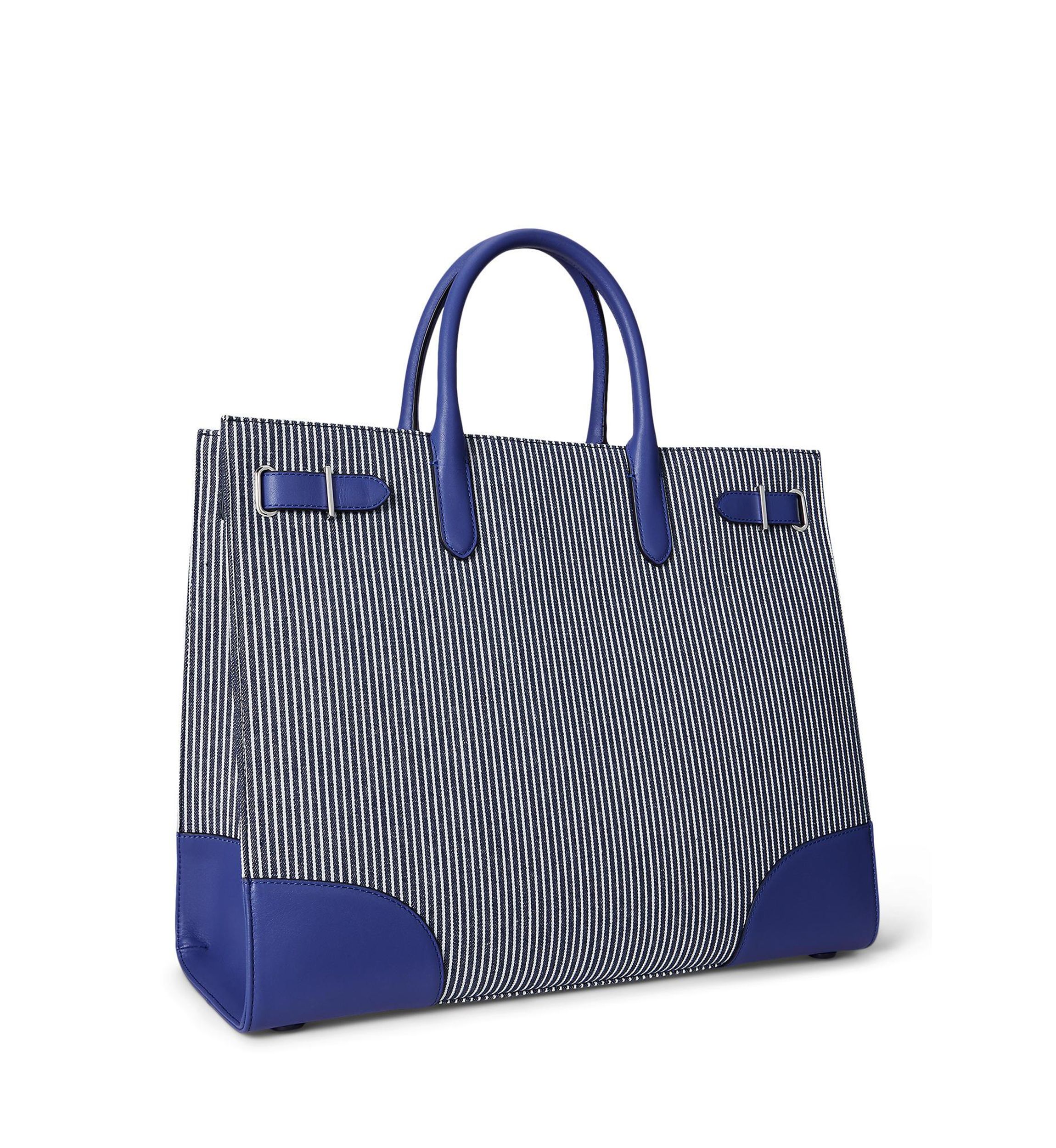 Striped Canvas Large Devyn Tote Bag