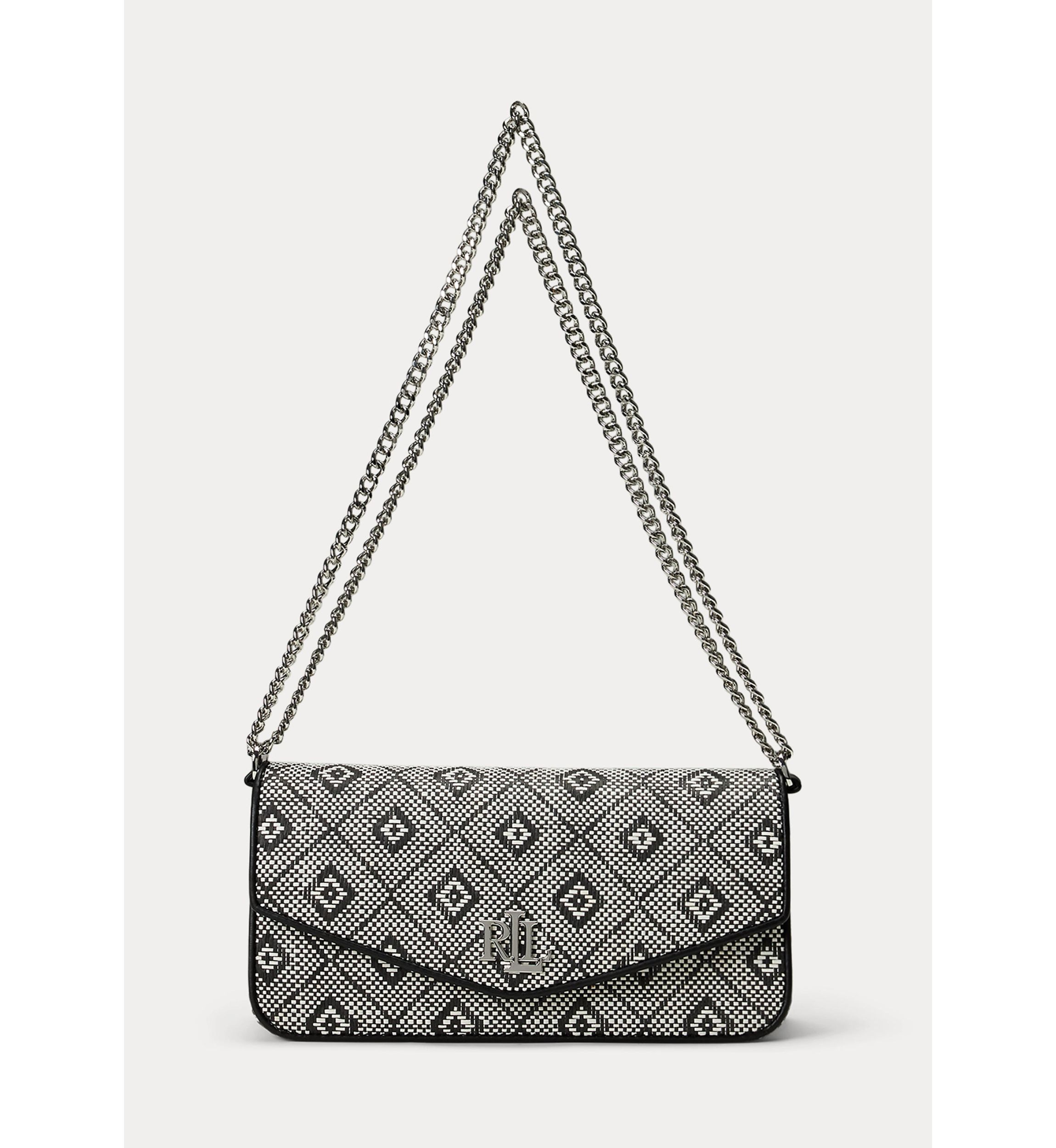 Geo-Motif Woven Straw Medium Sawyer Bag