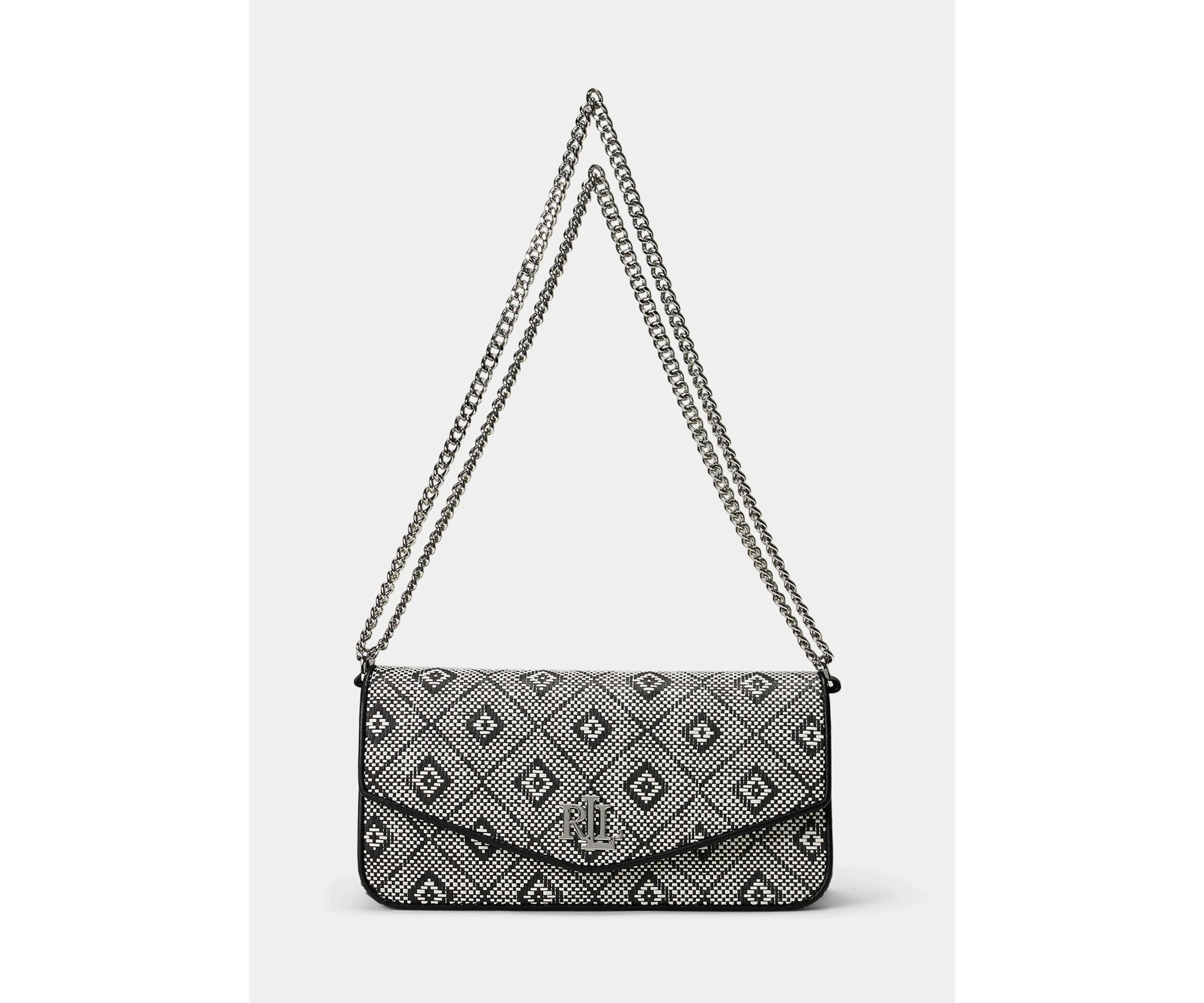 Geo-Motif Woven Straw Medium Sawyer Bag
