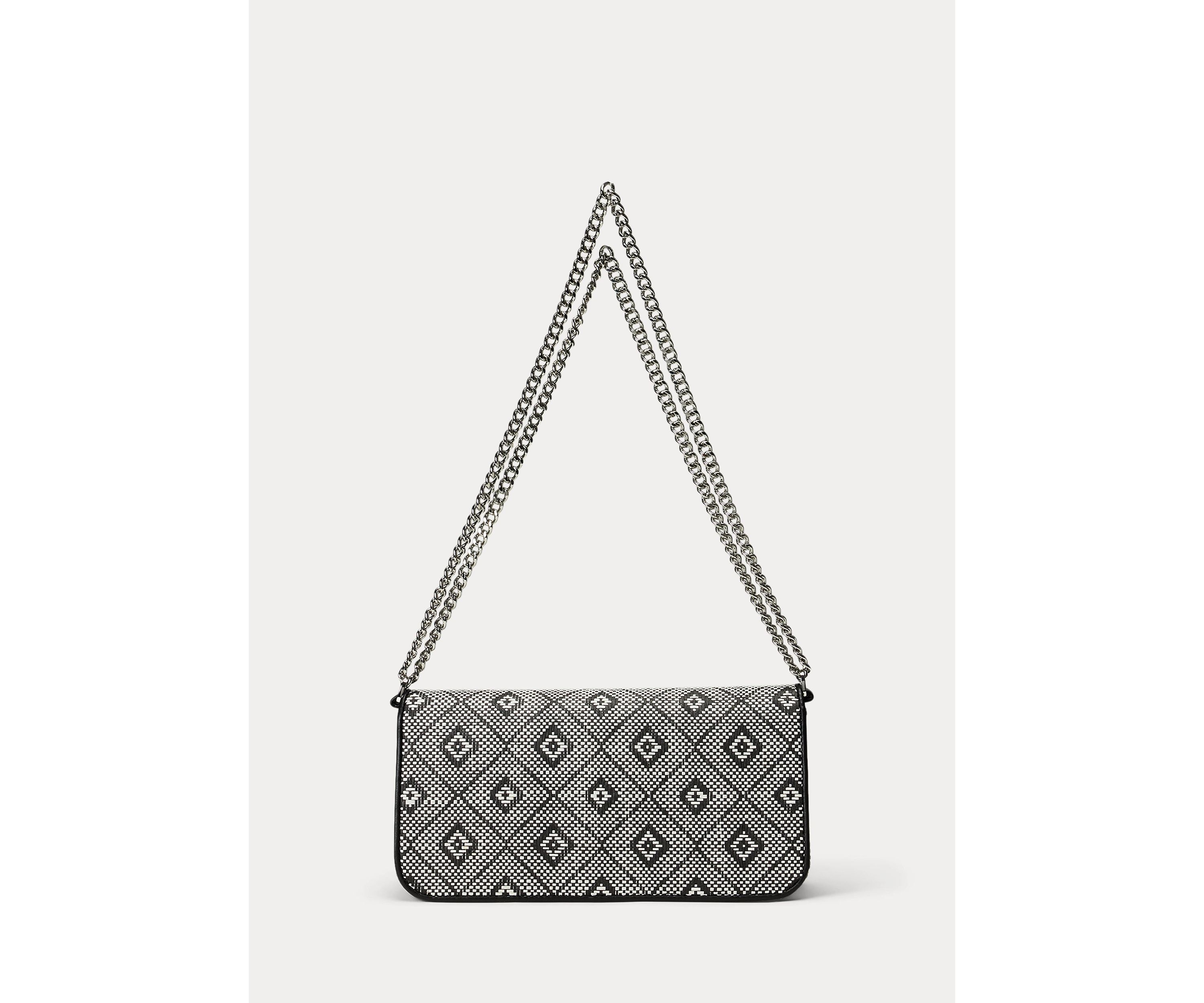 Geo-Motif Woven Straw Medium Sawyer Bag